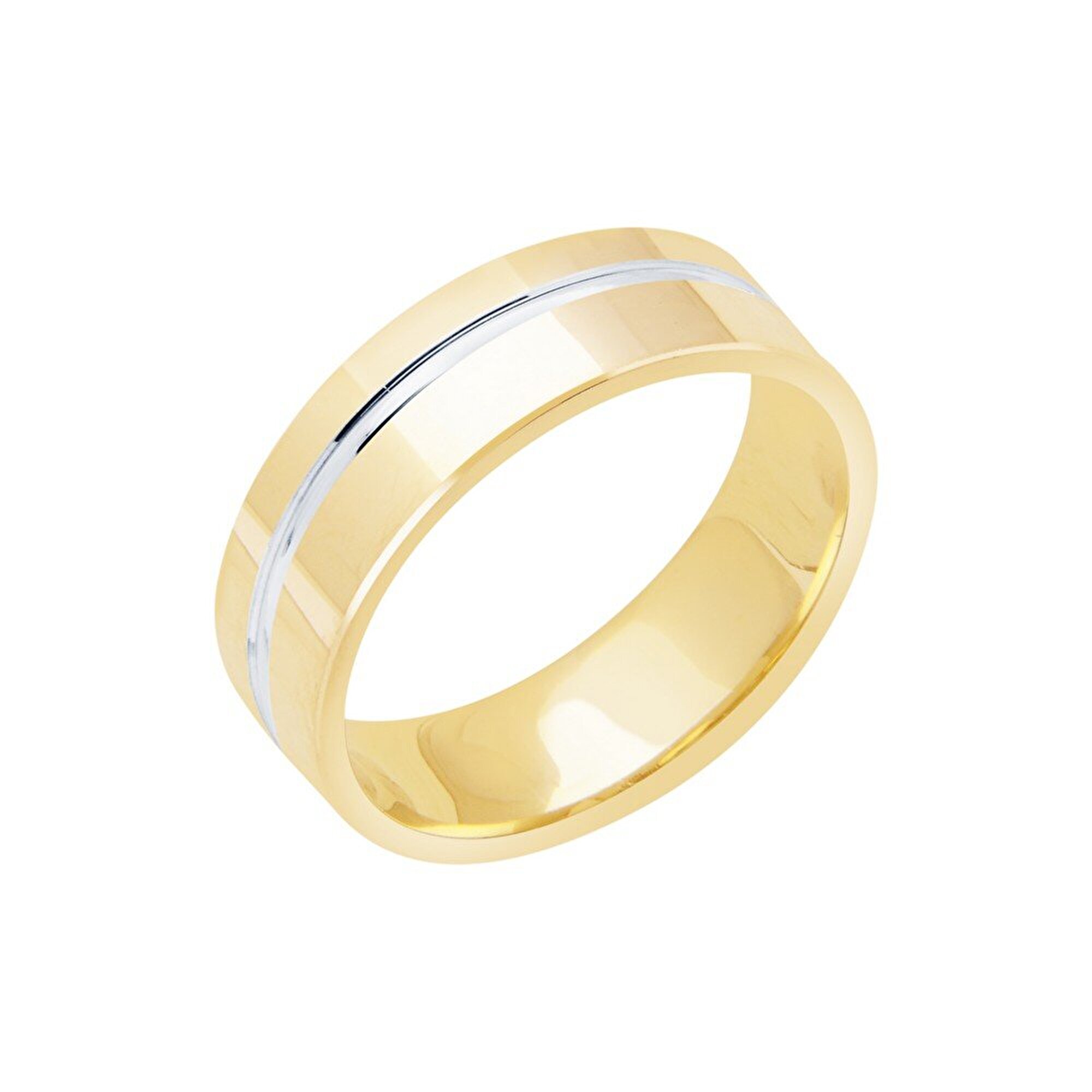 14 Ayar Sarı-Beyaz Altın Modern Alyans