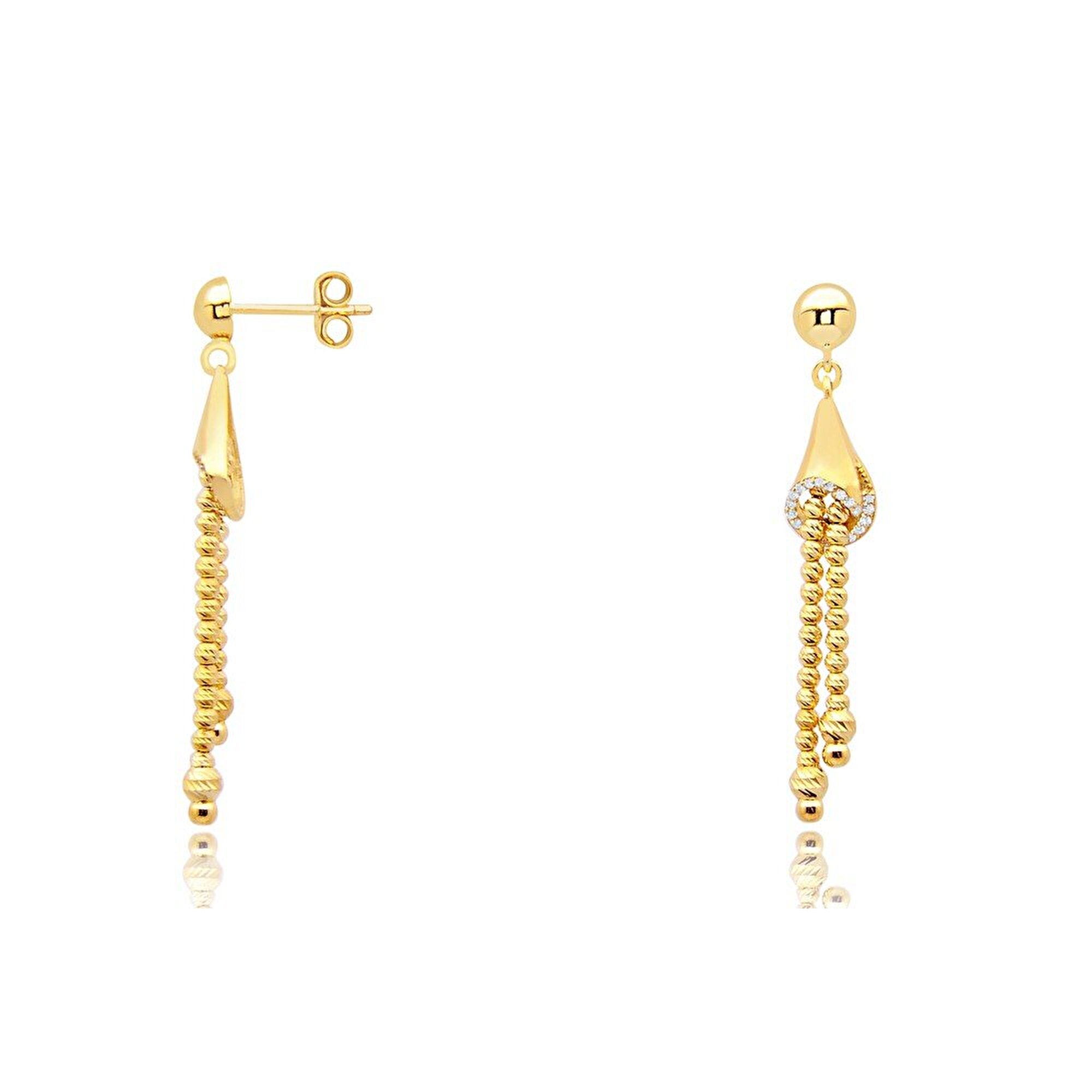 22 Ayar Sarı Altın Dorika Küpe