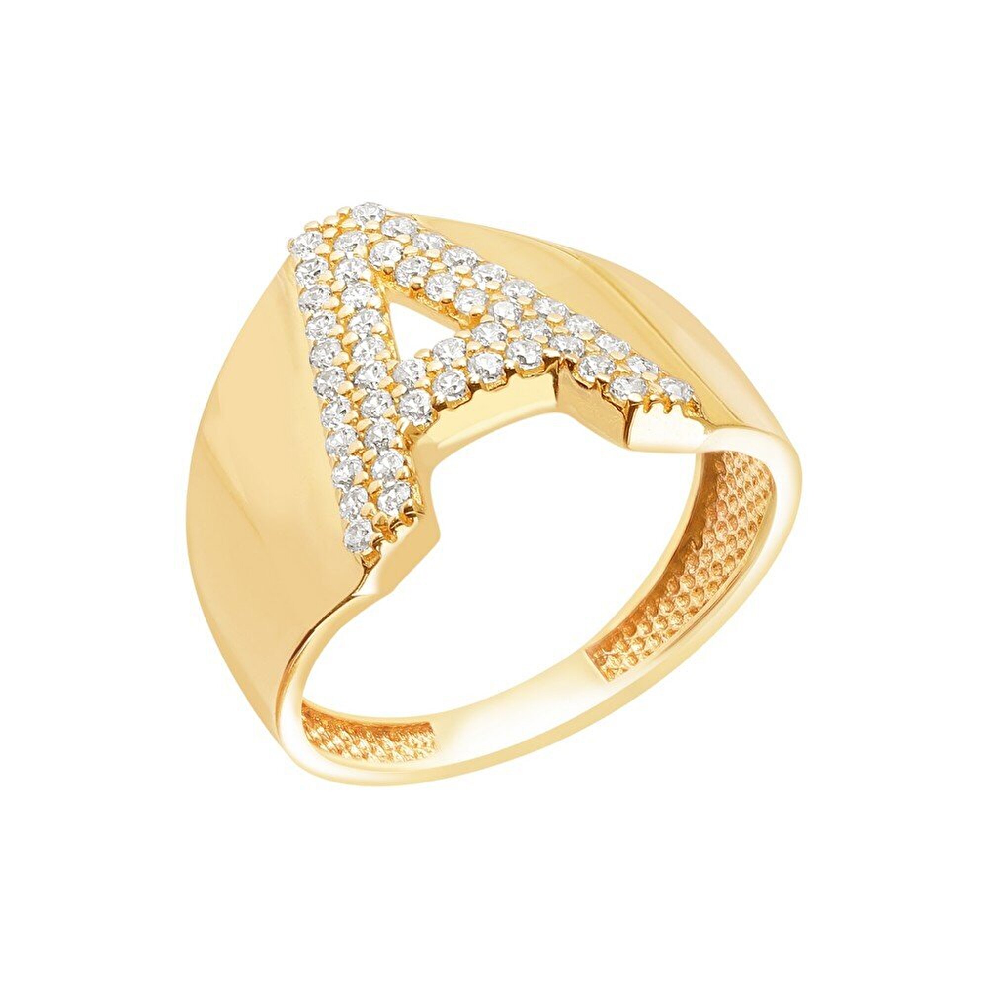 14 Ayar Sarı Altın A Harf Yüzük