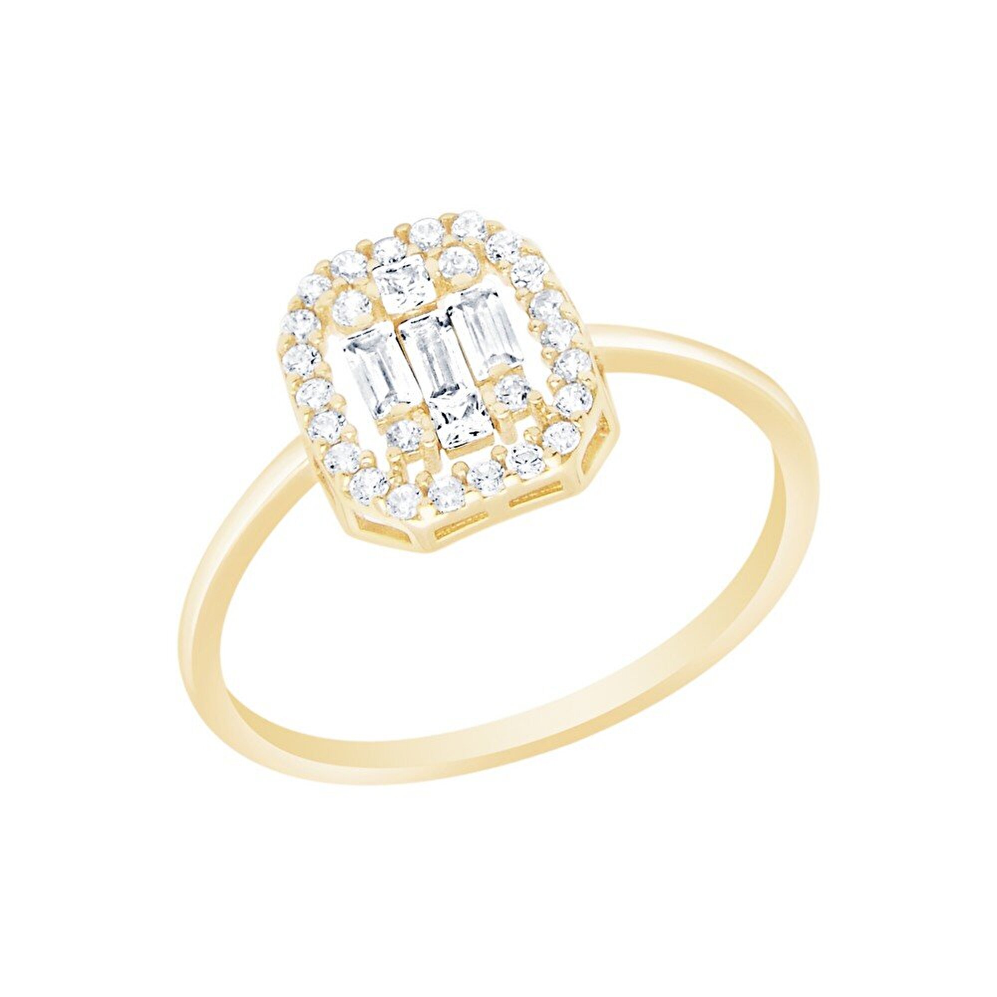 14 Ayar Sarı Altın Baget Yüzük