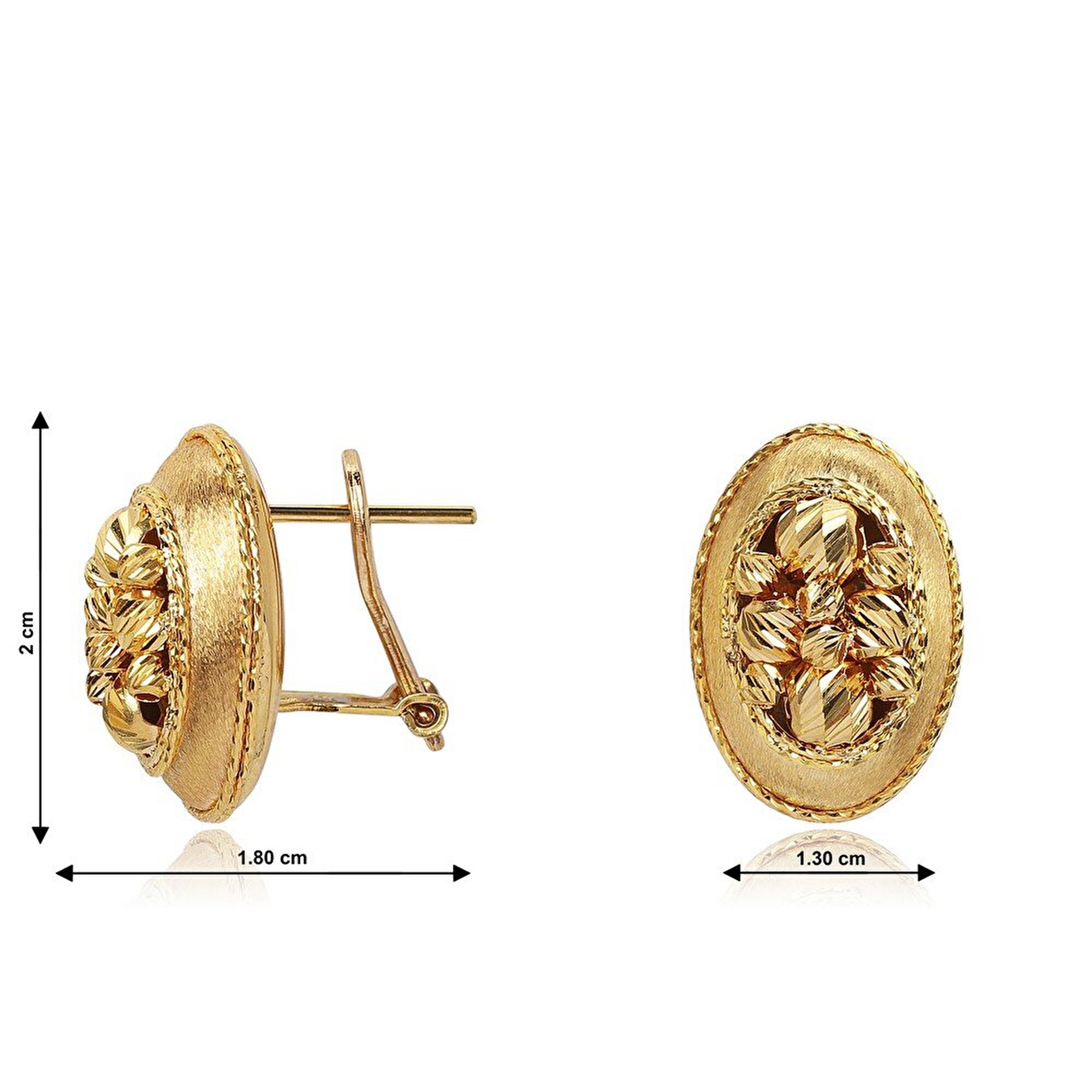 22 Ayar Sarı Altın Dorika Küpe