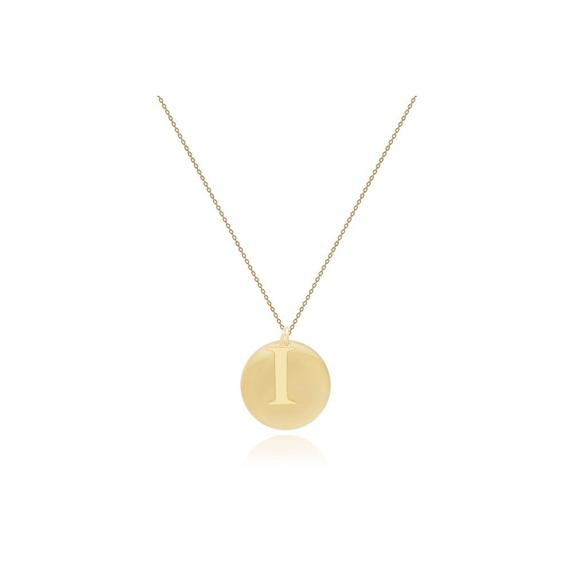 14 Ayar I Harf Plaka Kolye