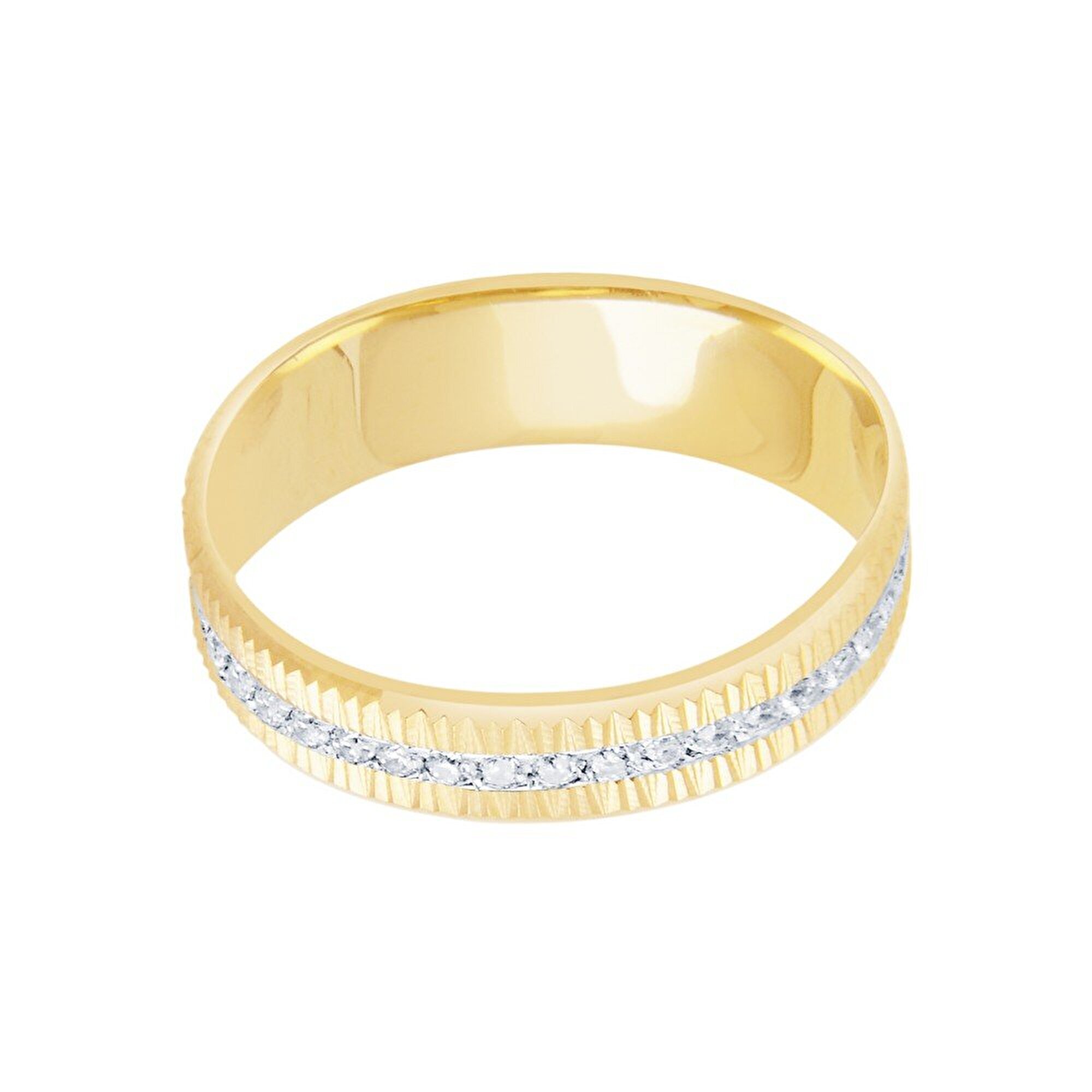 14 Ayar Sarı-Beyaz Altın Modern Alyans