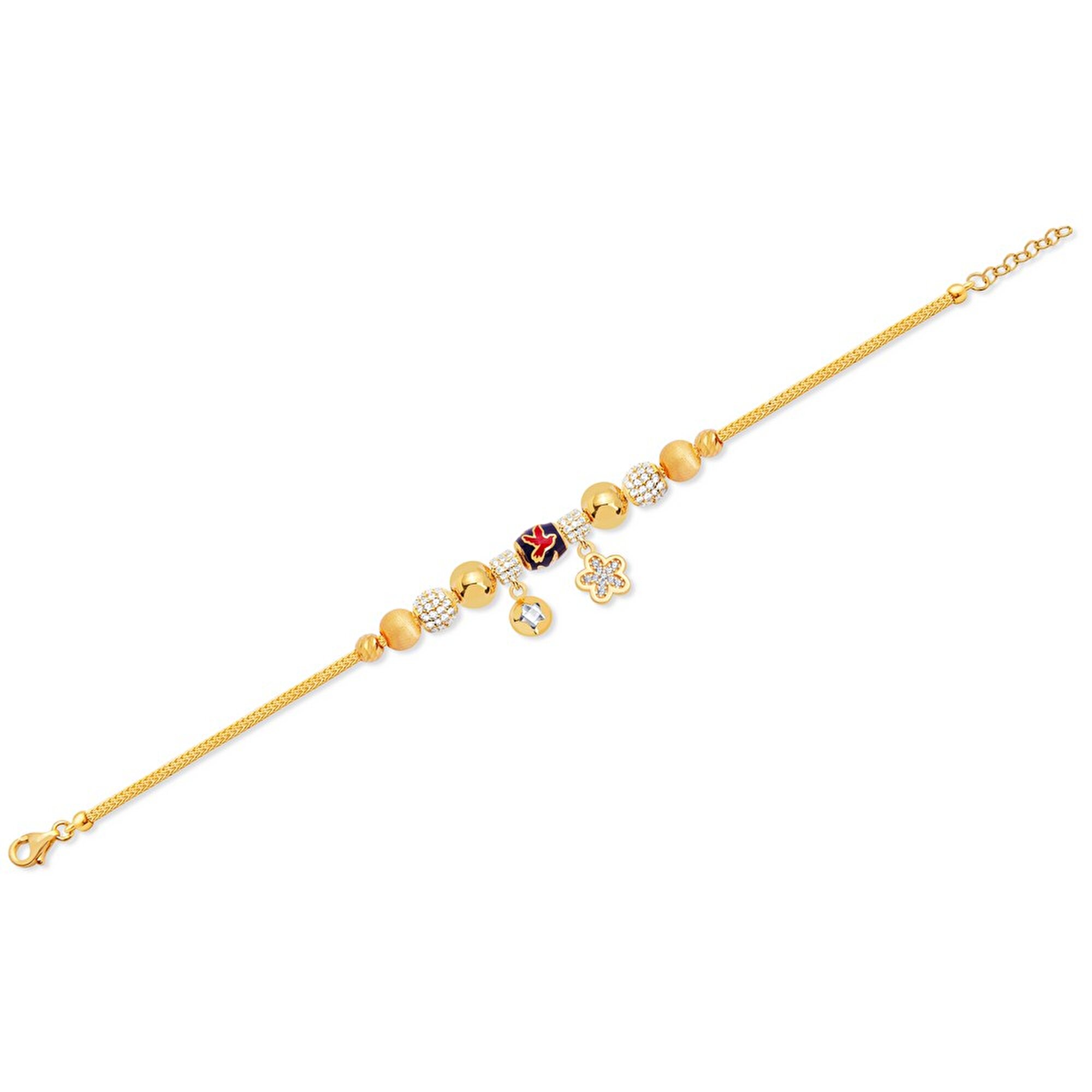 22 Ayar Sarı Altın Charm Bileklik