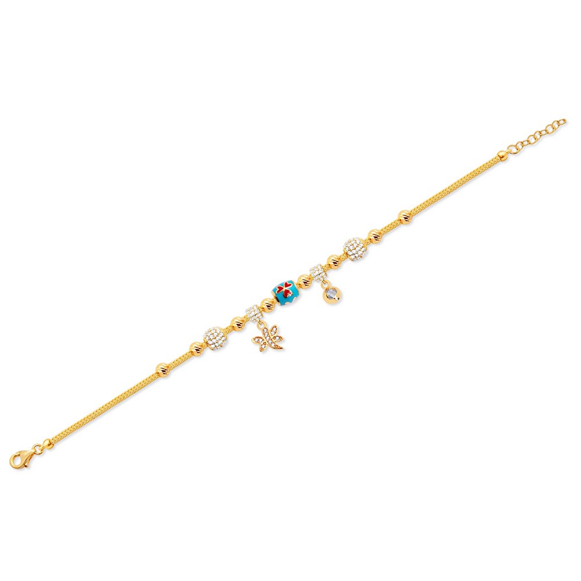 22 Ayar Sarı Altın Charm Bileklik