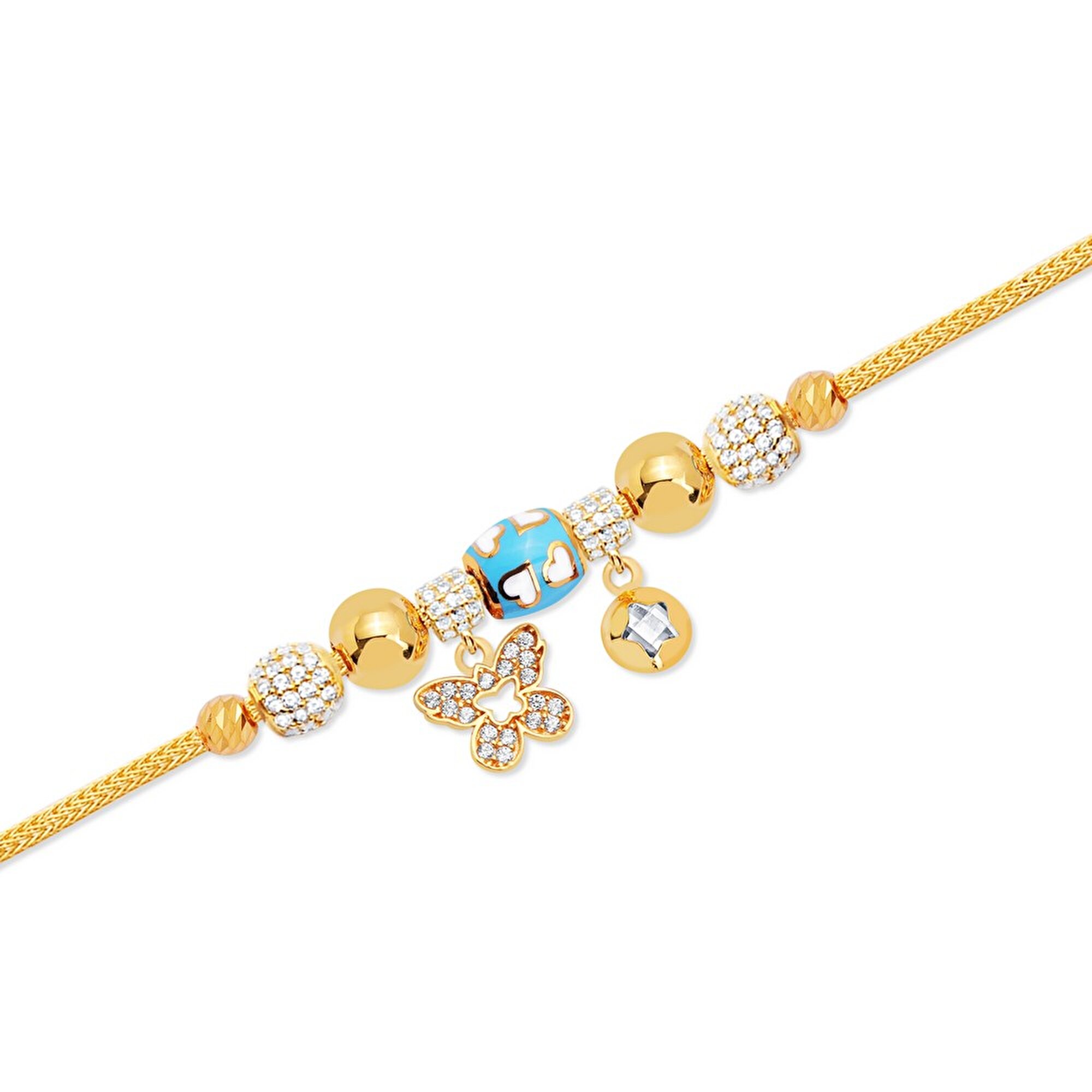 22 Ayar Sarı Altın Charm Bileklik