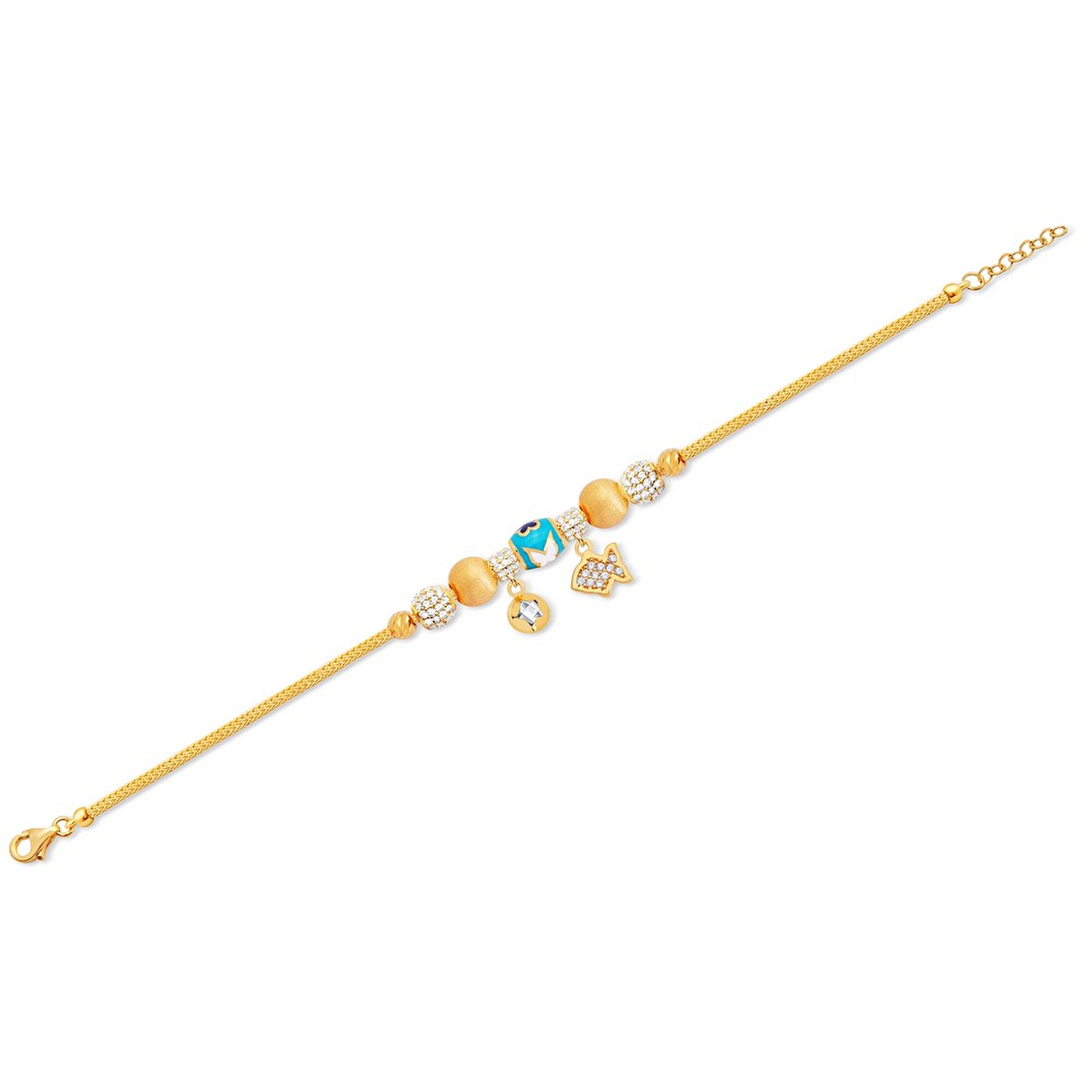 22 Ayar Sarı Altın Charm Bileklik