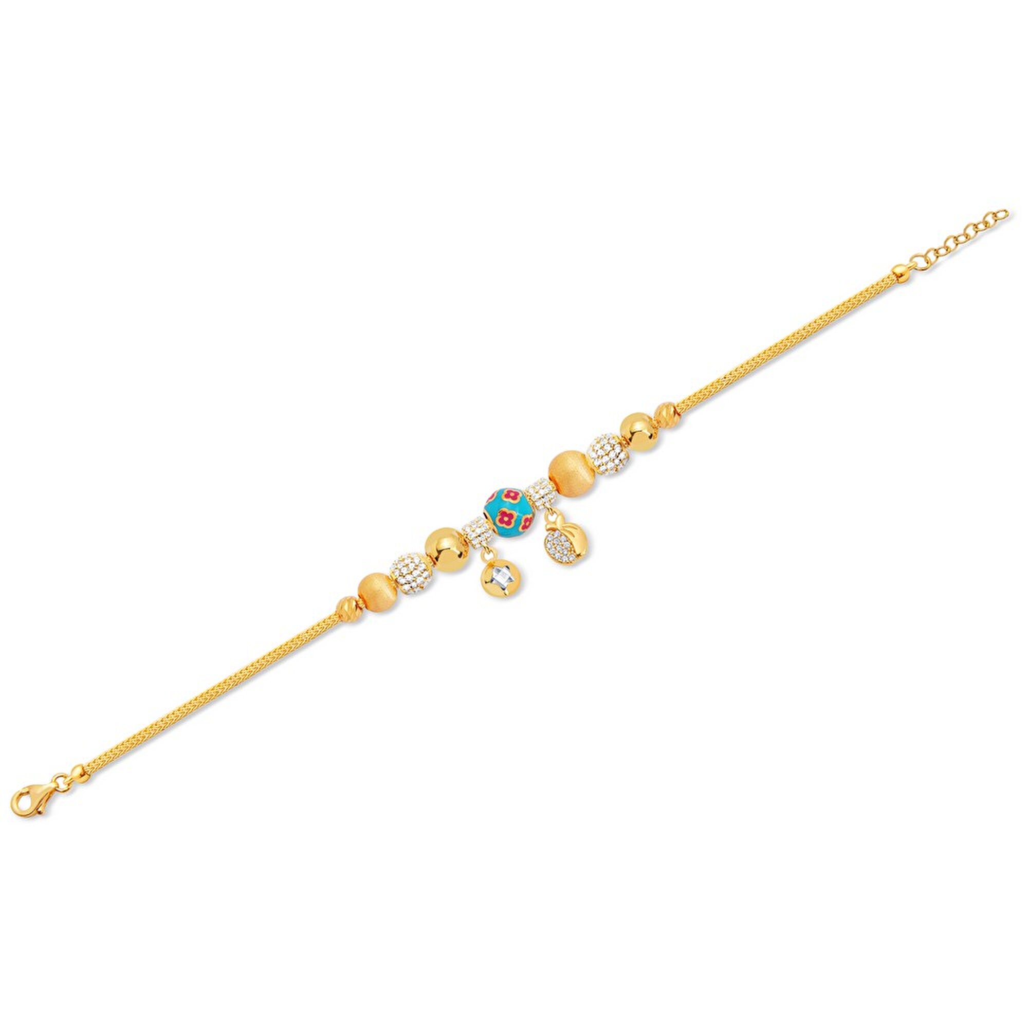 22 Ayar Sarı Altın Charm Bileklik