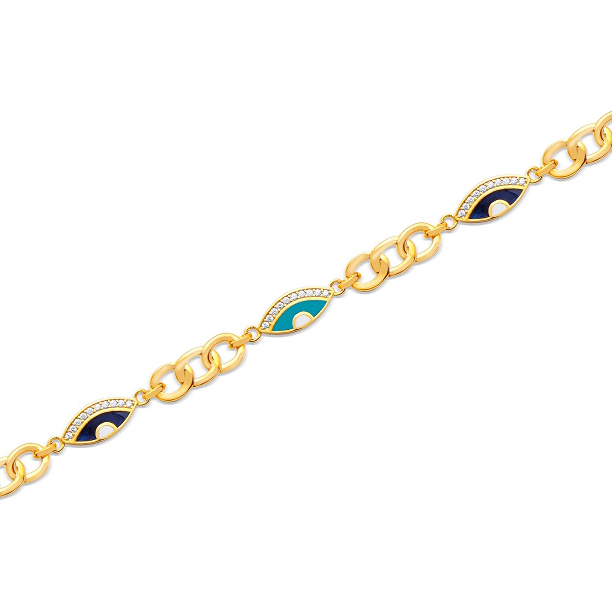 22 Ayar Sarı Altın Nazar Boncuklu Bileklik