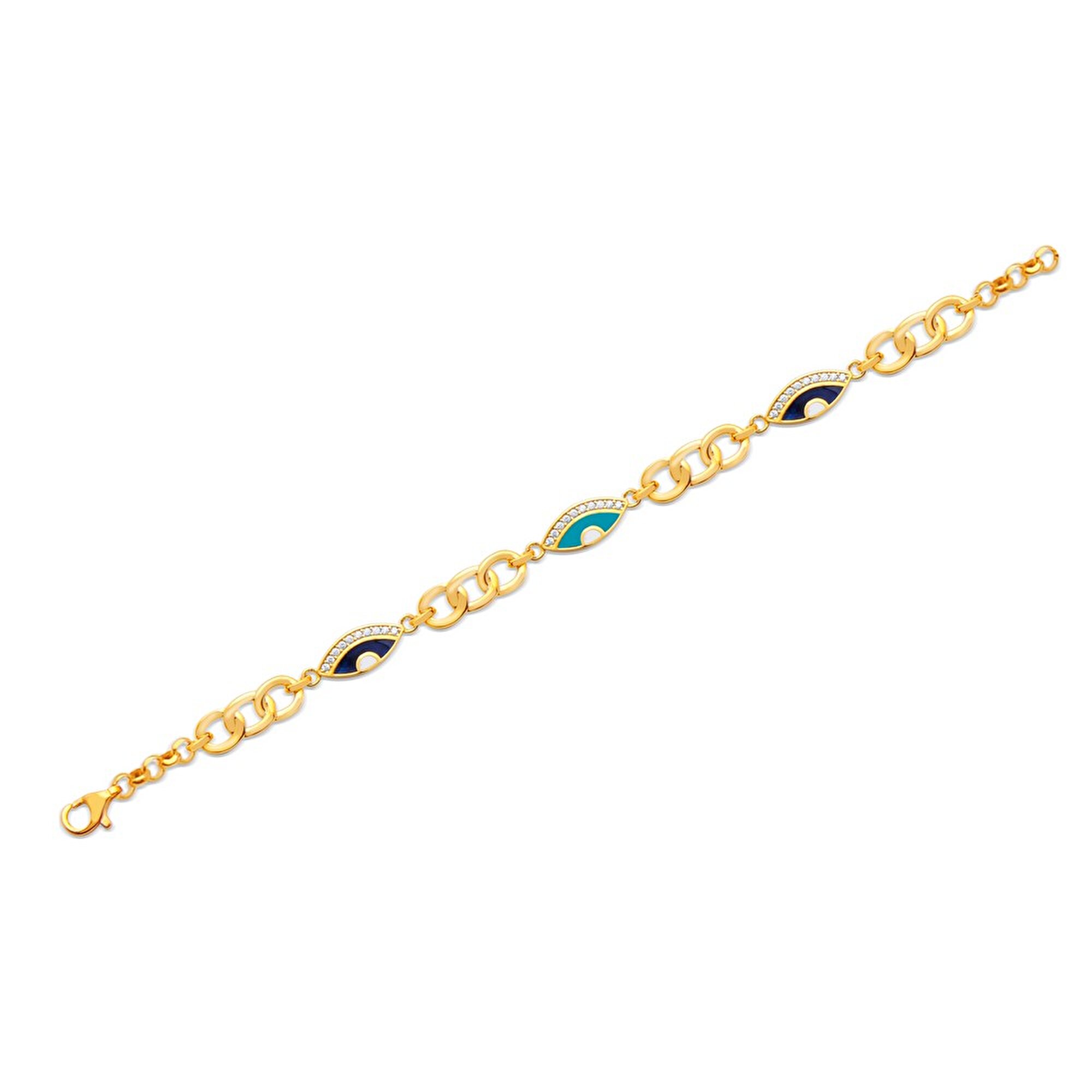 22 Ayar Sarı Altın Nazar Boncuklu Bileklik