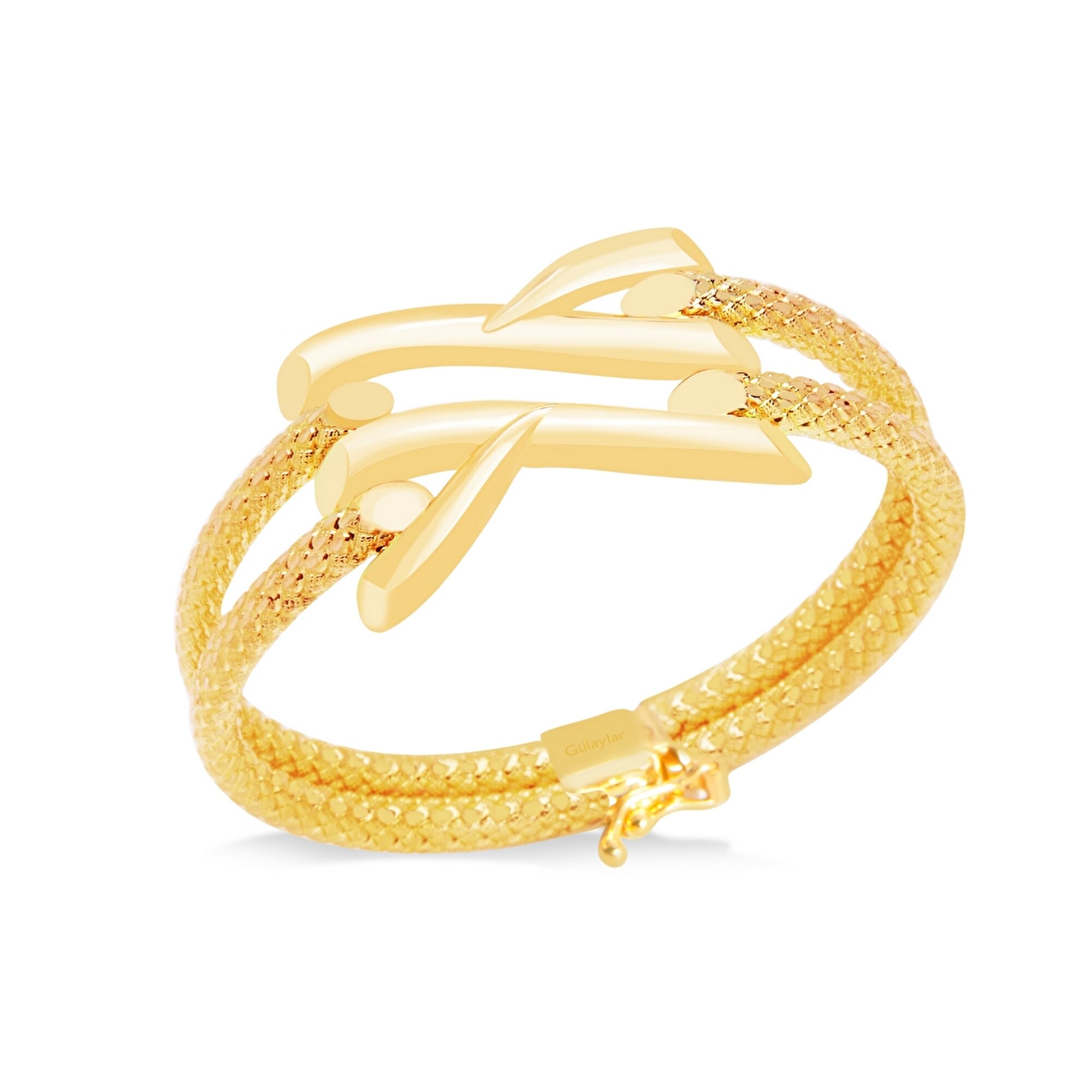 22 Ayar Sarı Altın Taşsız Kelepçe Bilezik