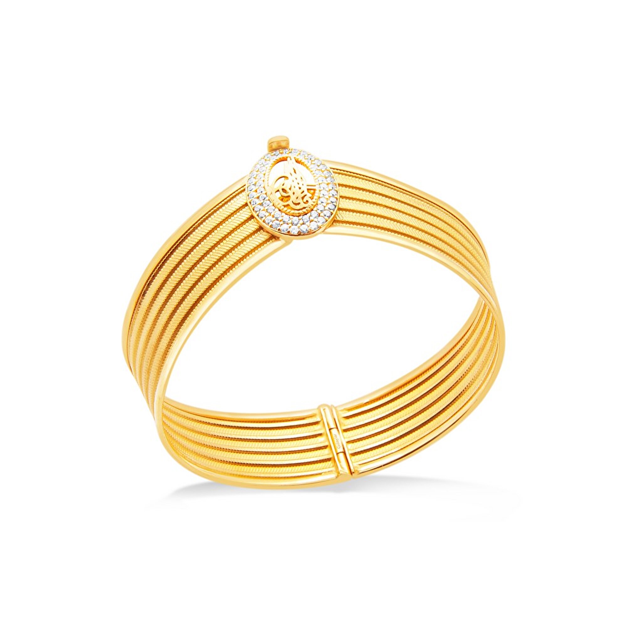 22 Ayar Sarı Altın Tuğra Kelepçe Bilezik