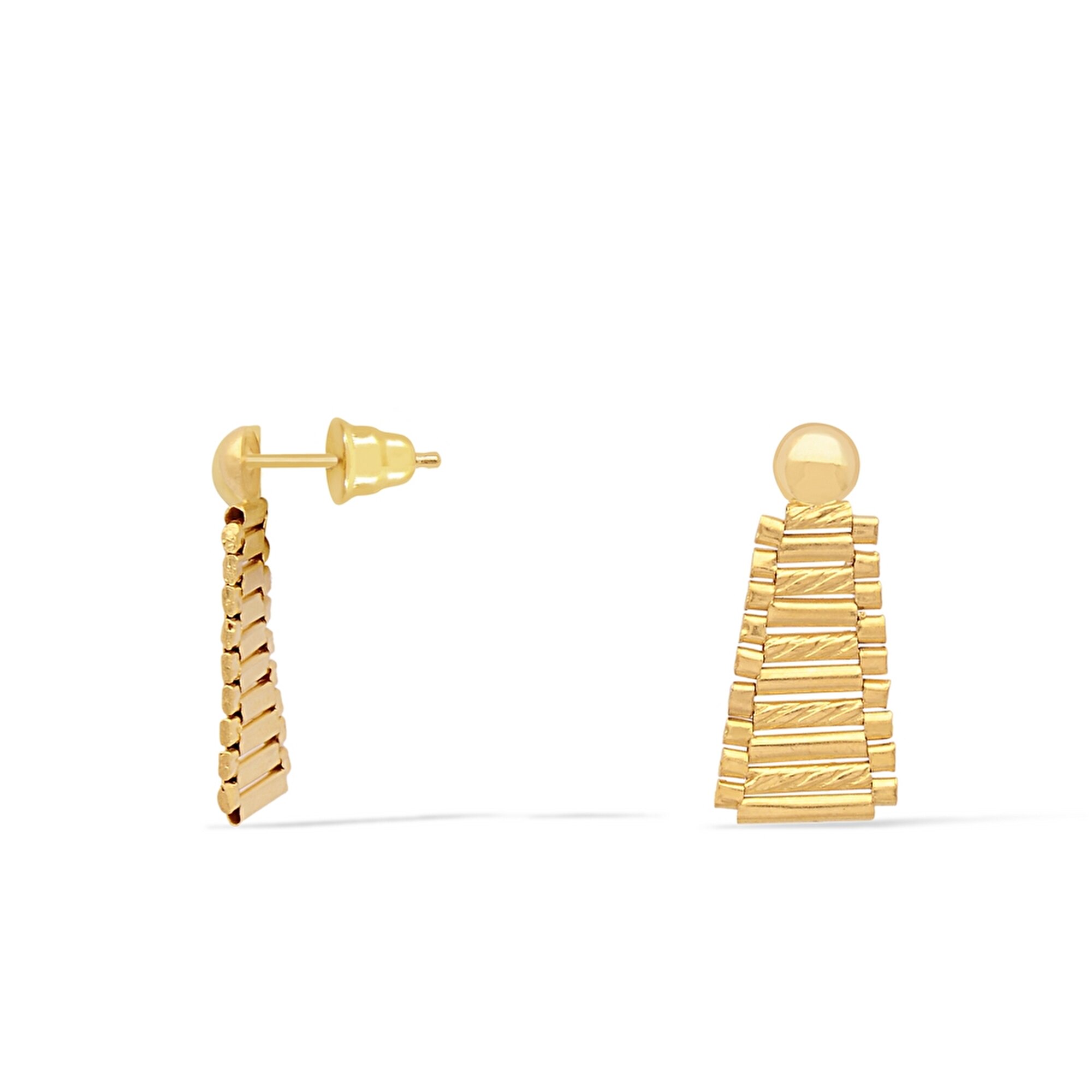 22 Ayar Sarı Altın Sallantılı Küpe