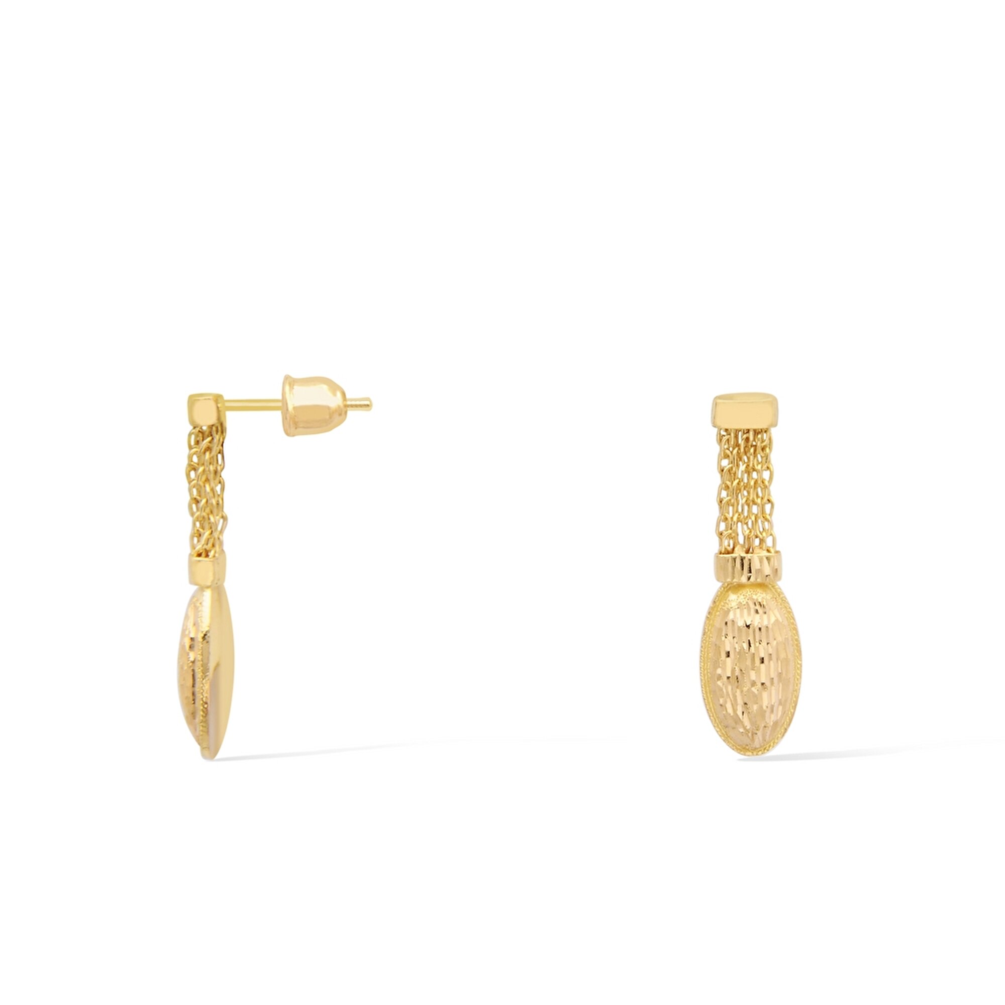 22 Ayar Sarı Altın Sallantılı Küpe