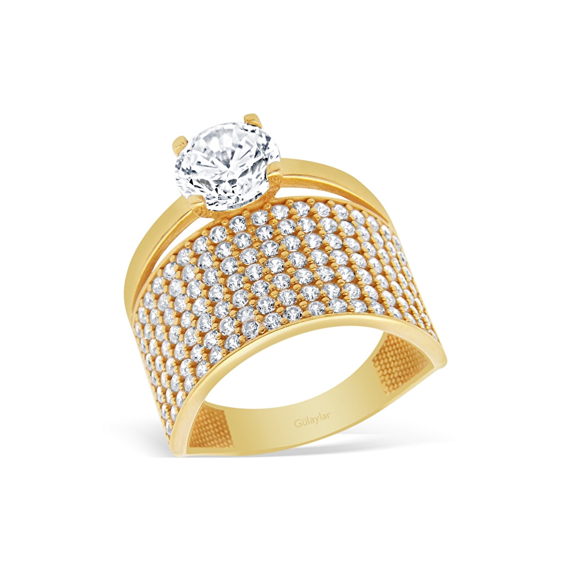 22 Ayar Sarı Altın Tektaş Alyans Yüzük