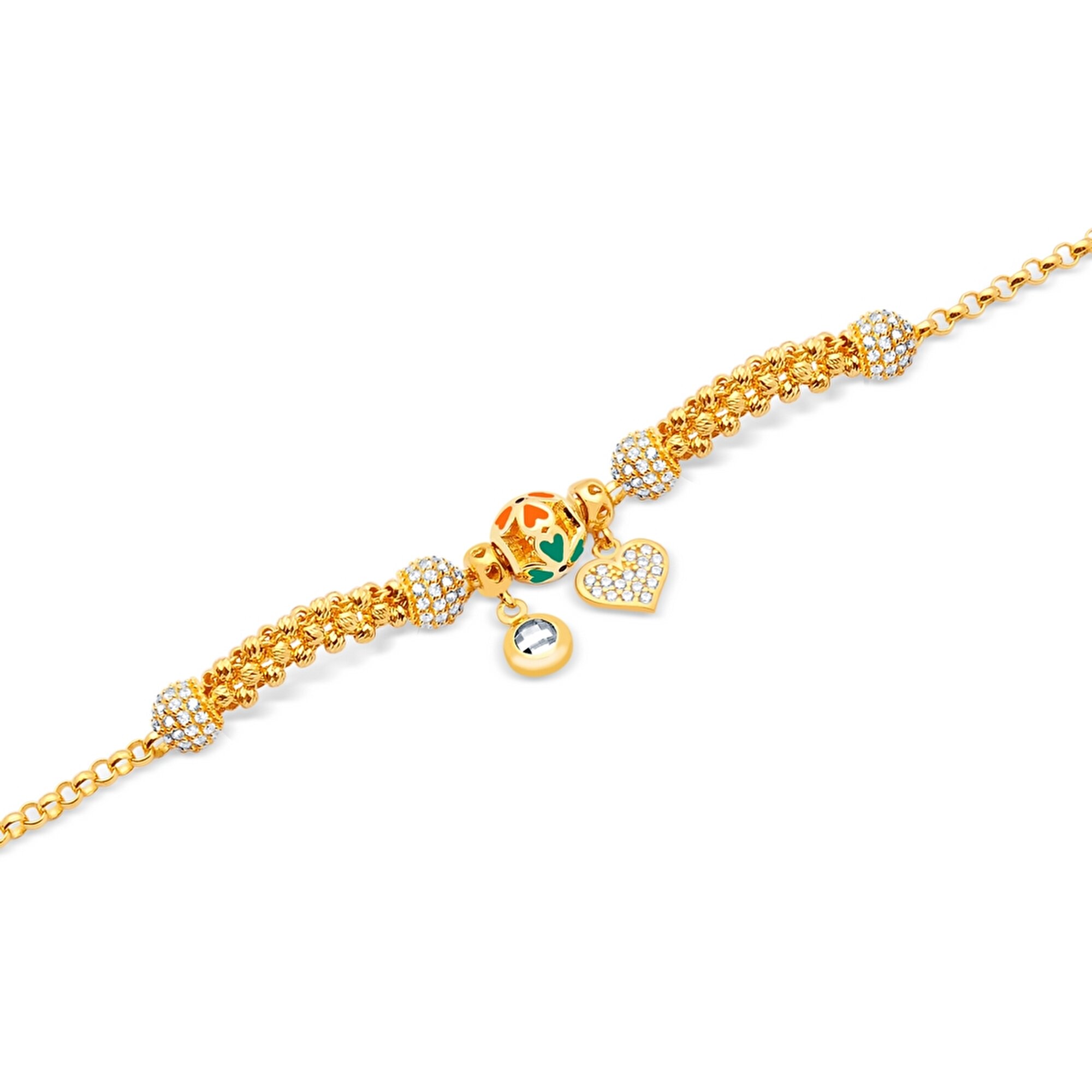 22 Ayar Sarı Altın Charm Bileklik