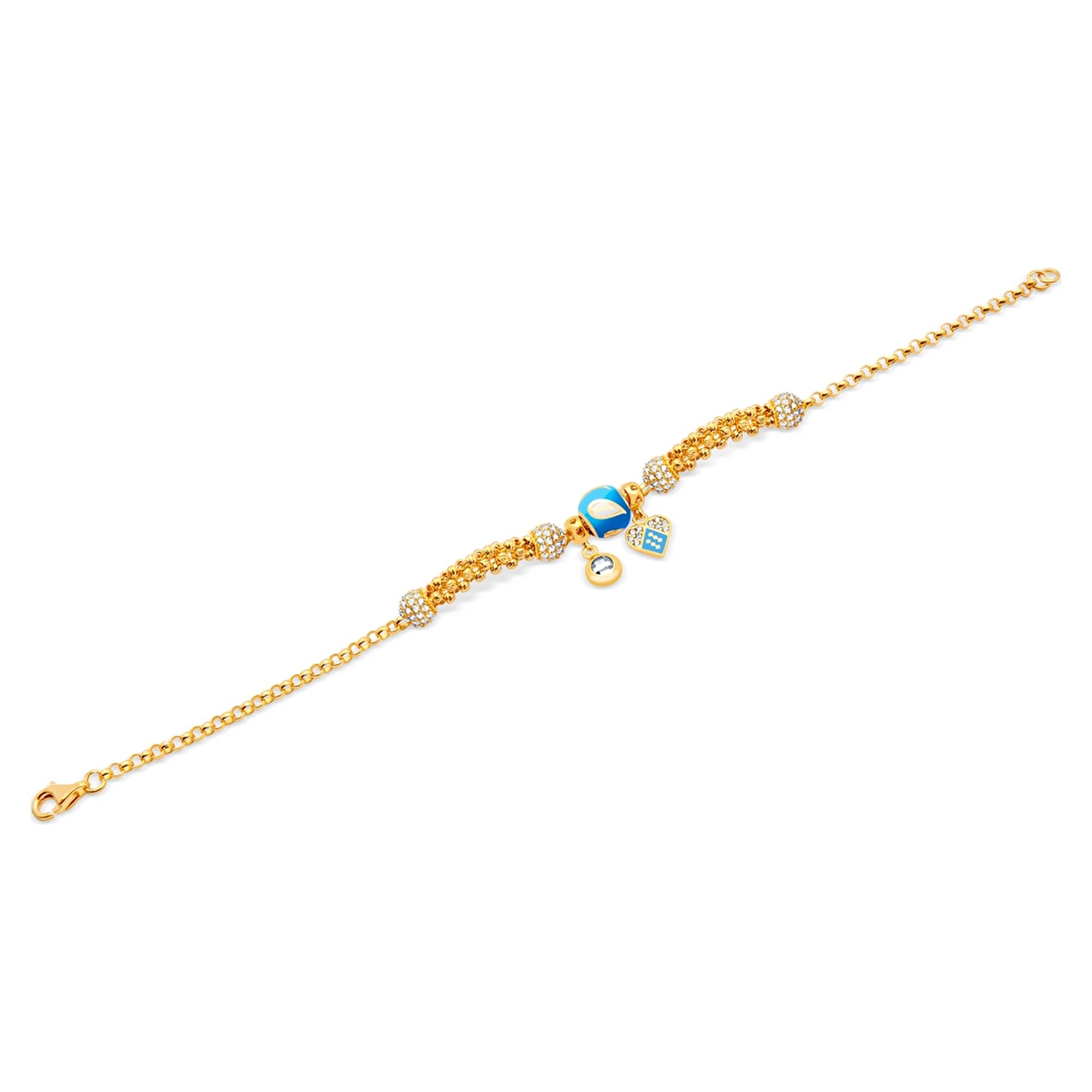 22 Ayar Sarı Altın Charm Bileklik