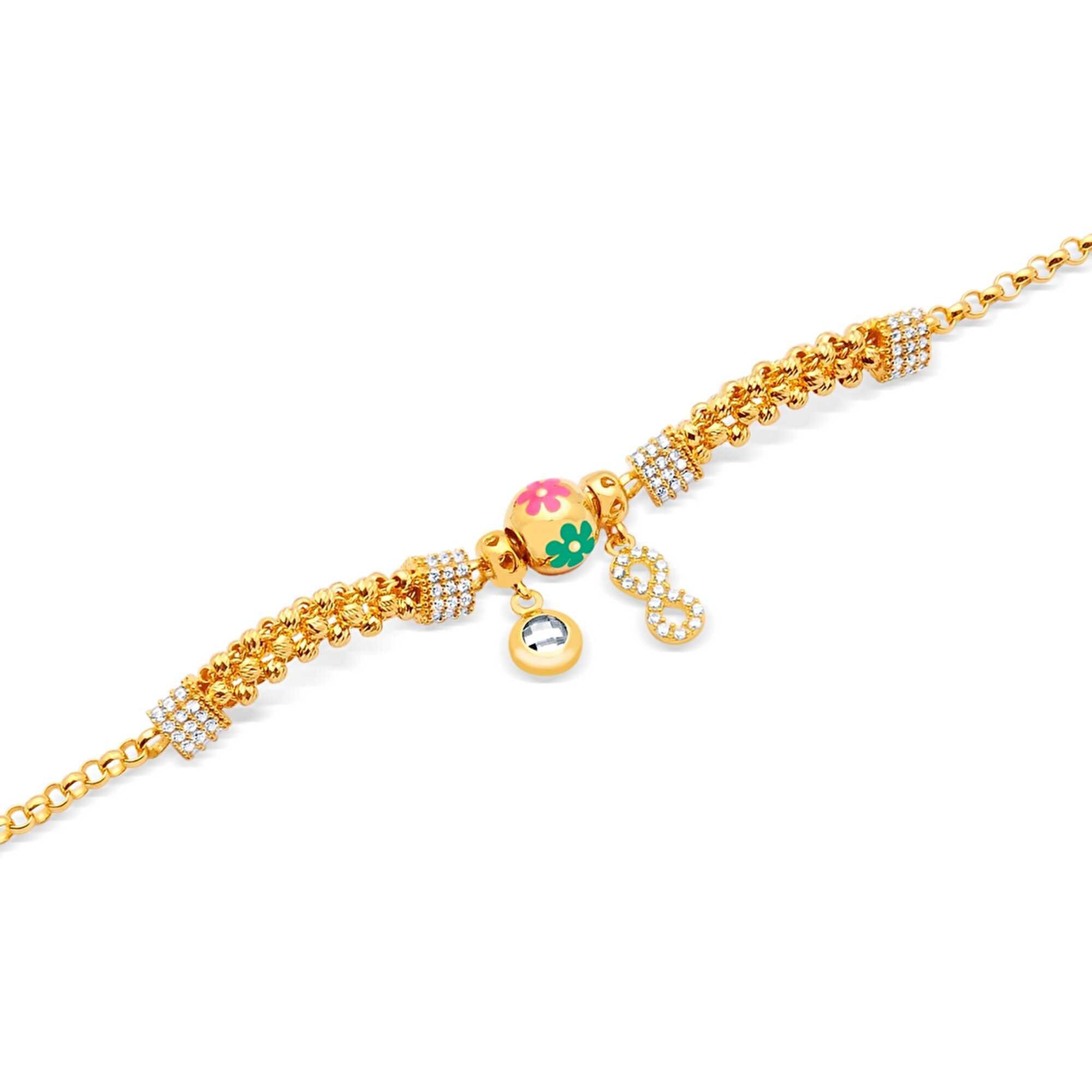 22 Ayar Sarı Altın Charm Bileklik