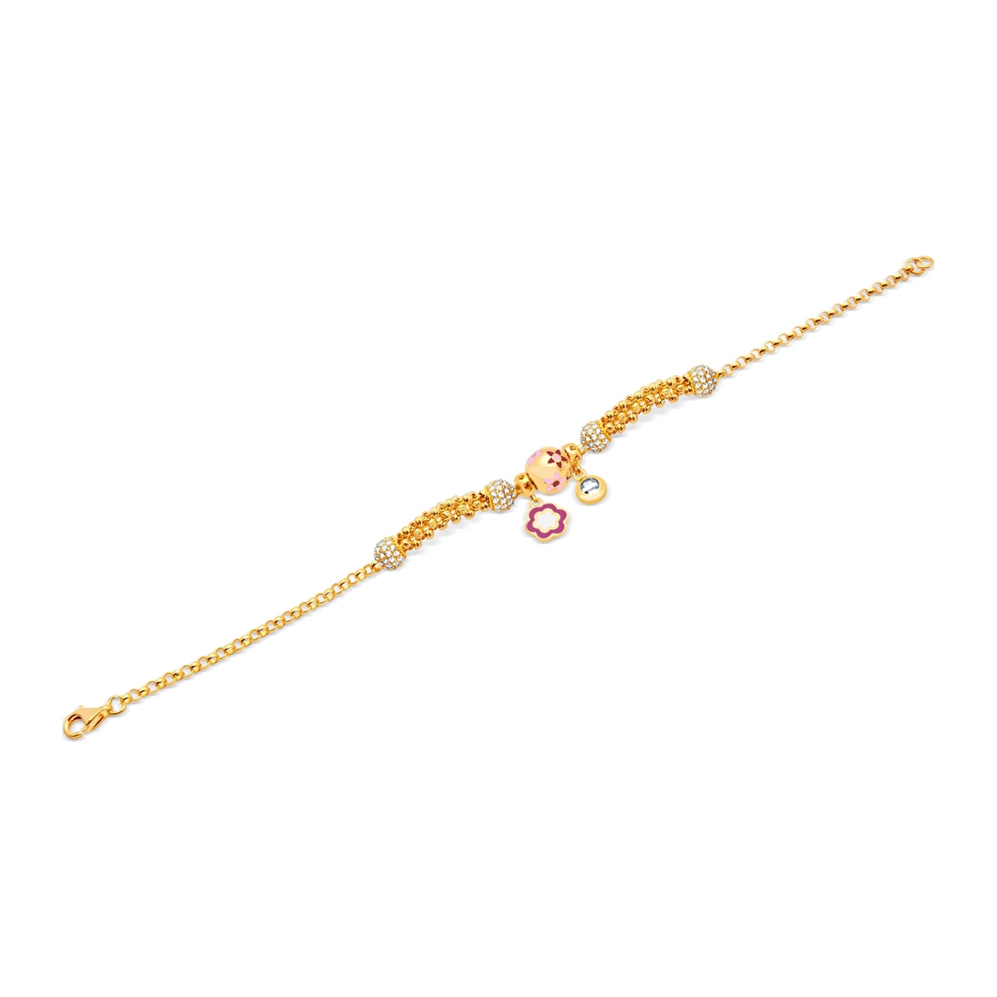 22 Ayar Sarı Altın Charm Bileklik