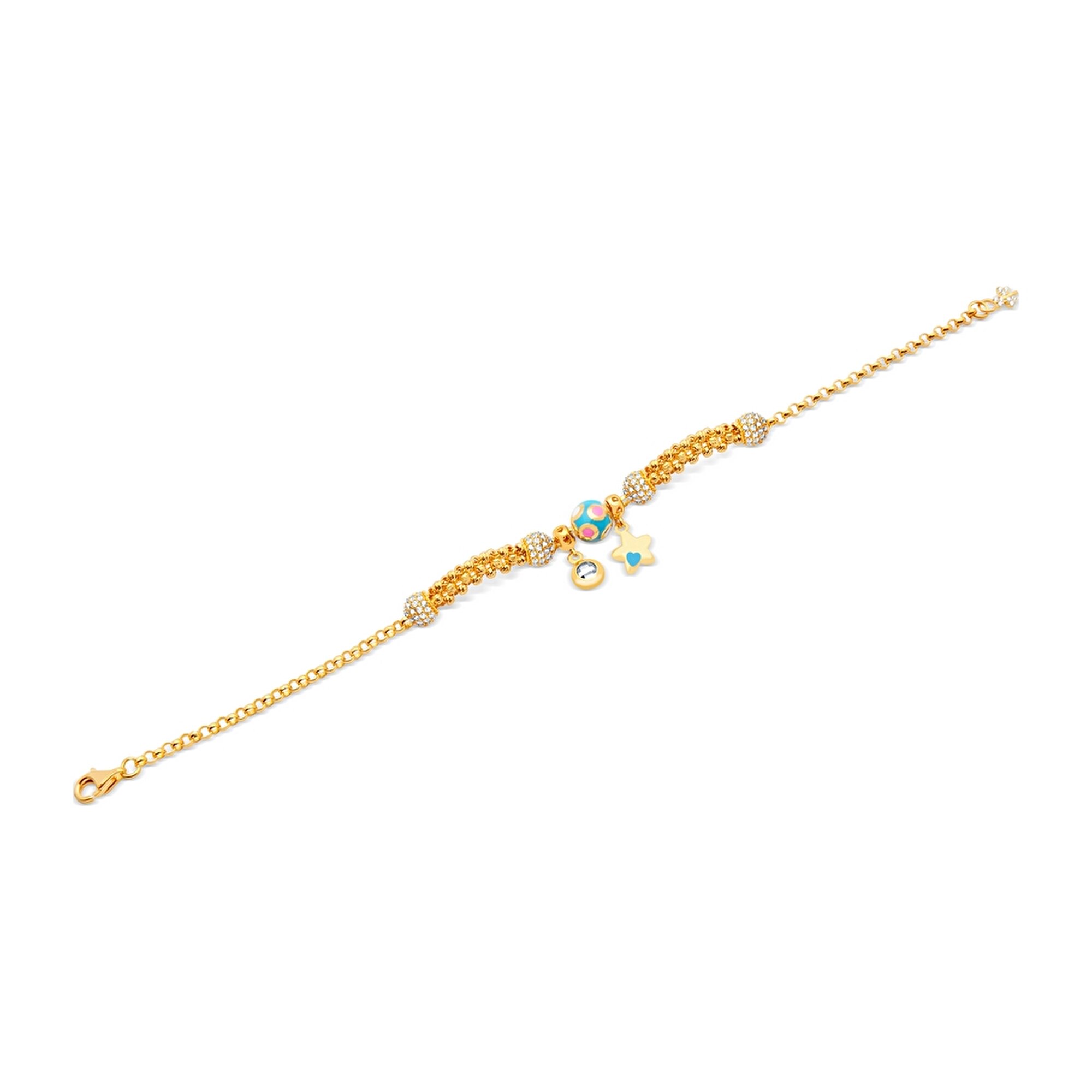 22 Ayar Sarı Altın Charm Bileklik