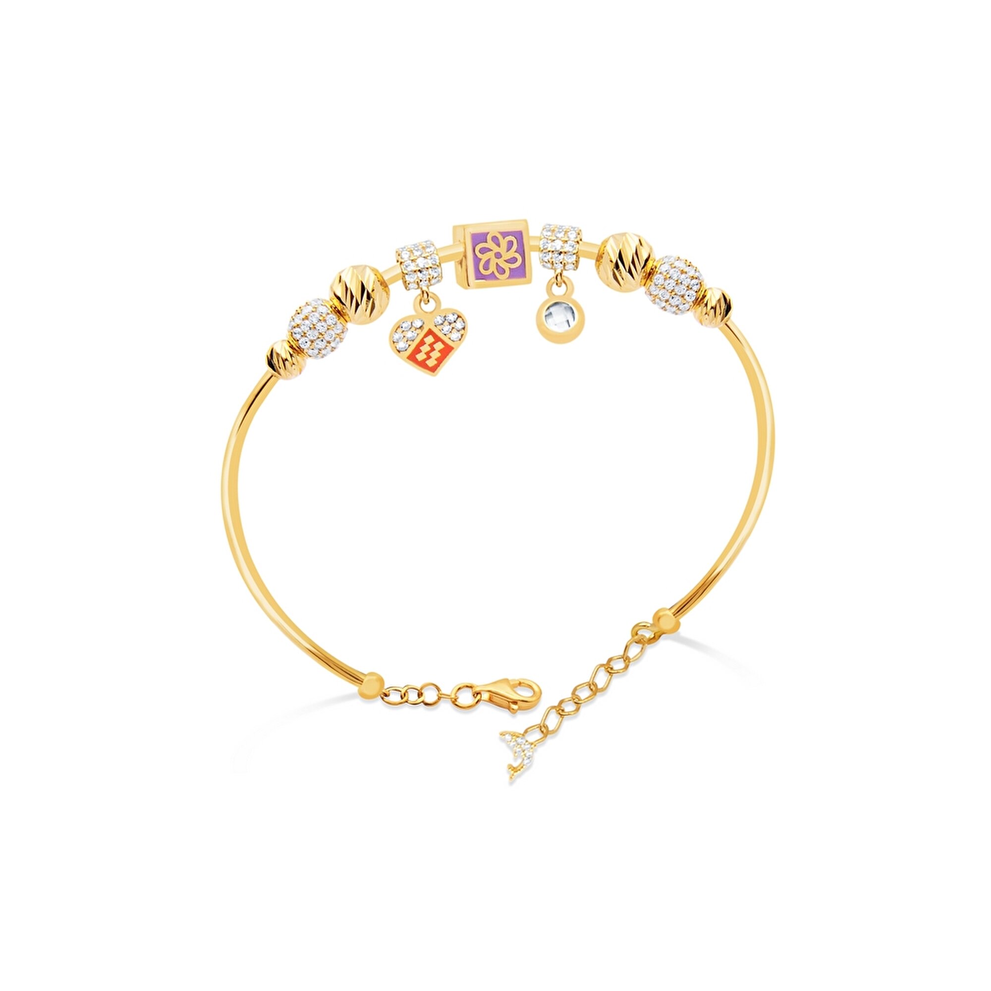 22 Ayar Sarı Altın Charm Bilezik