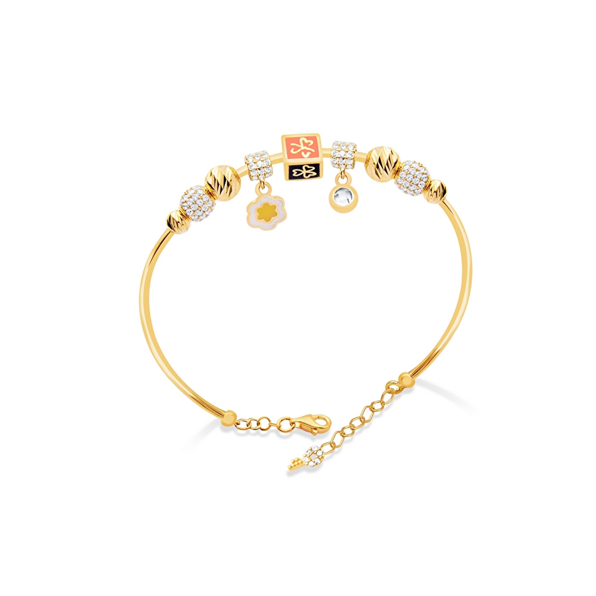 22 Ayar Sarı Altın Charm Bilezik