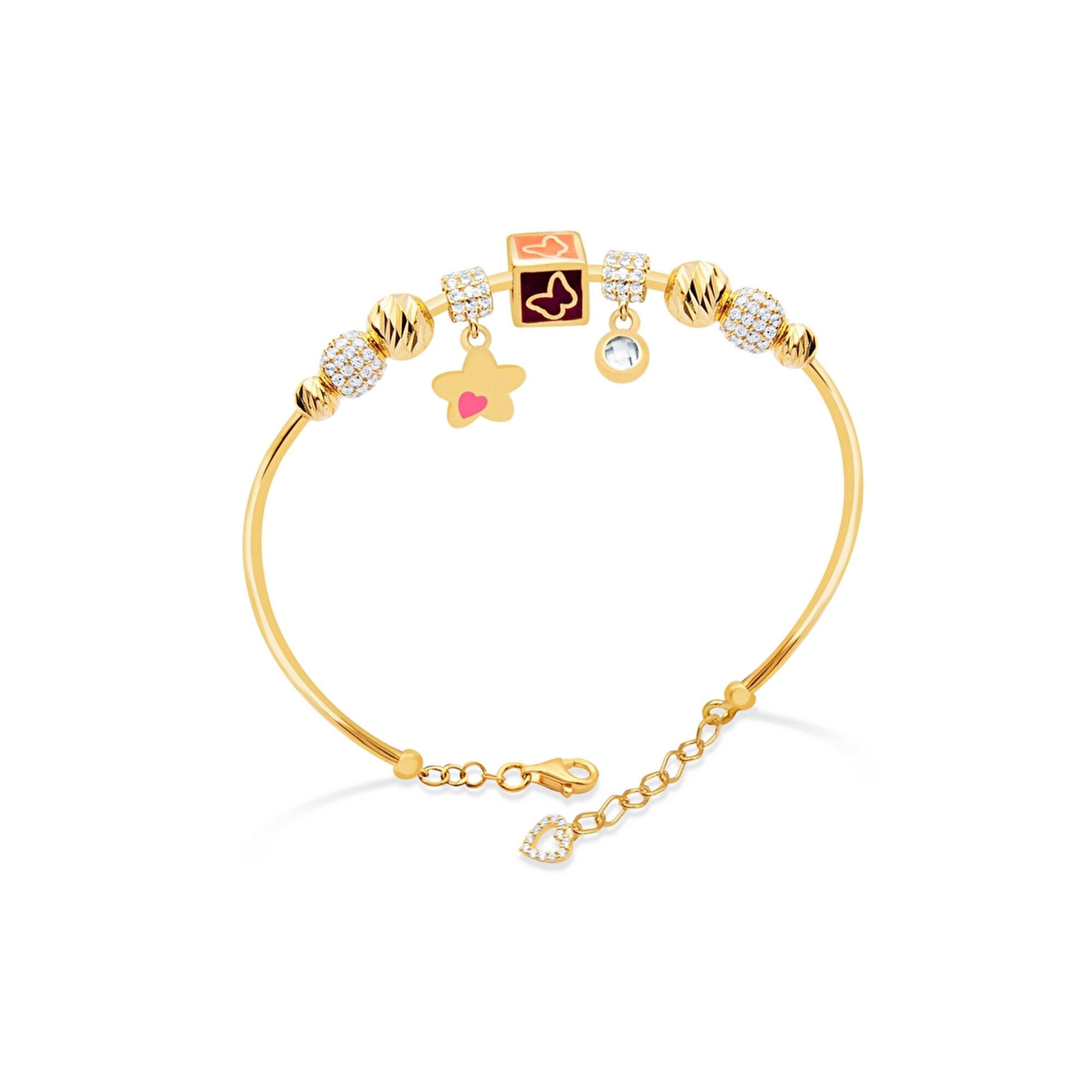 22 Ayar Sarı Altın Charm Bilezik