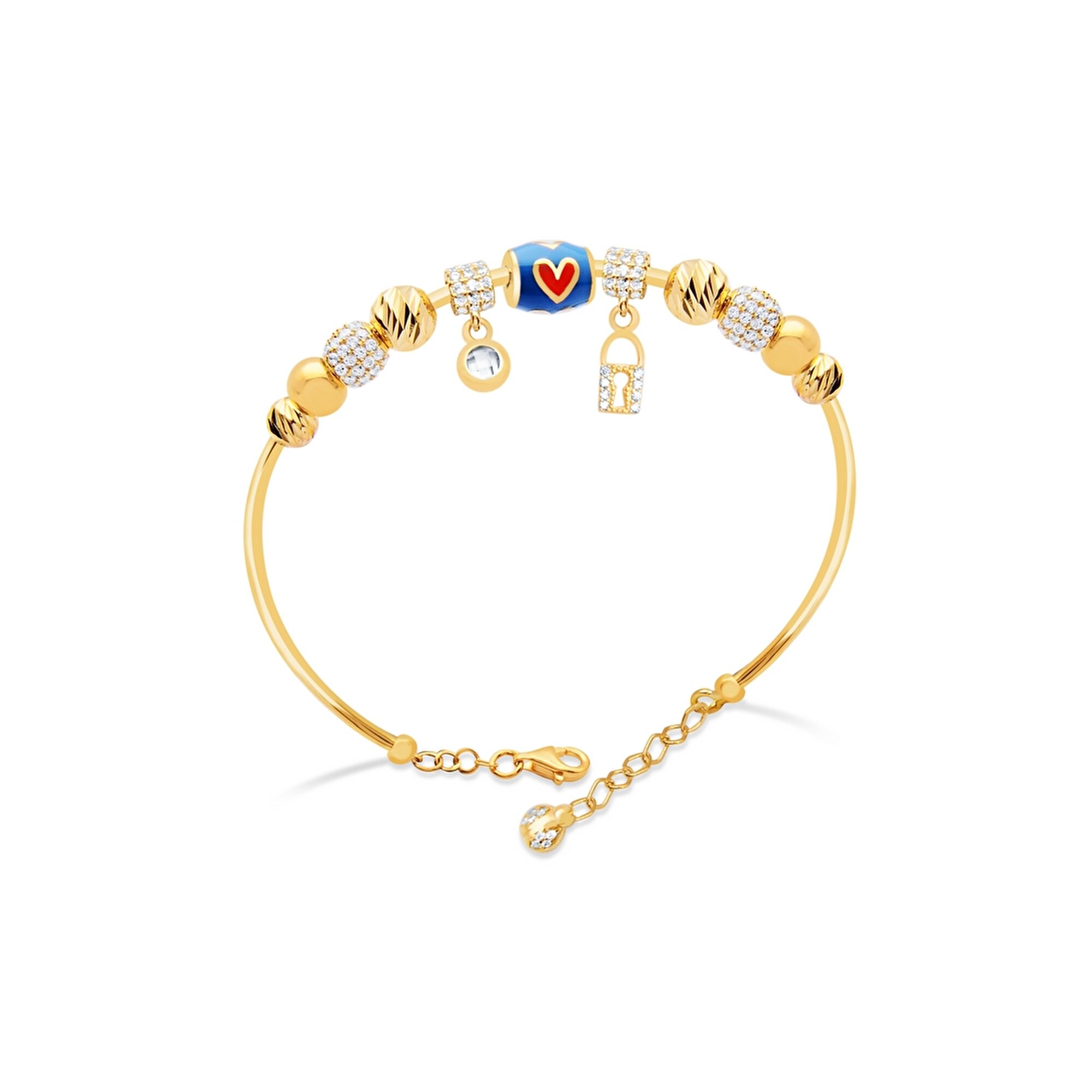 22 Ayar Sarı Altın Charm Bilezik