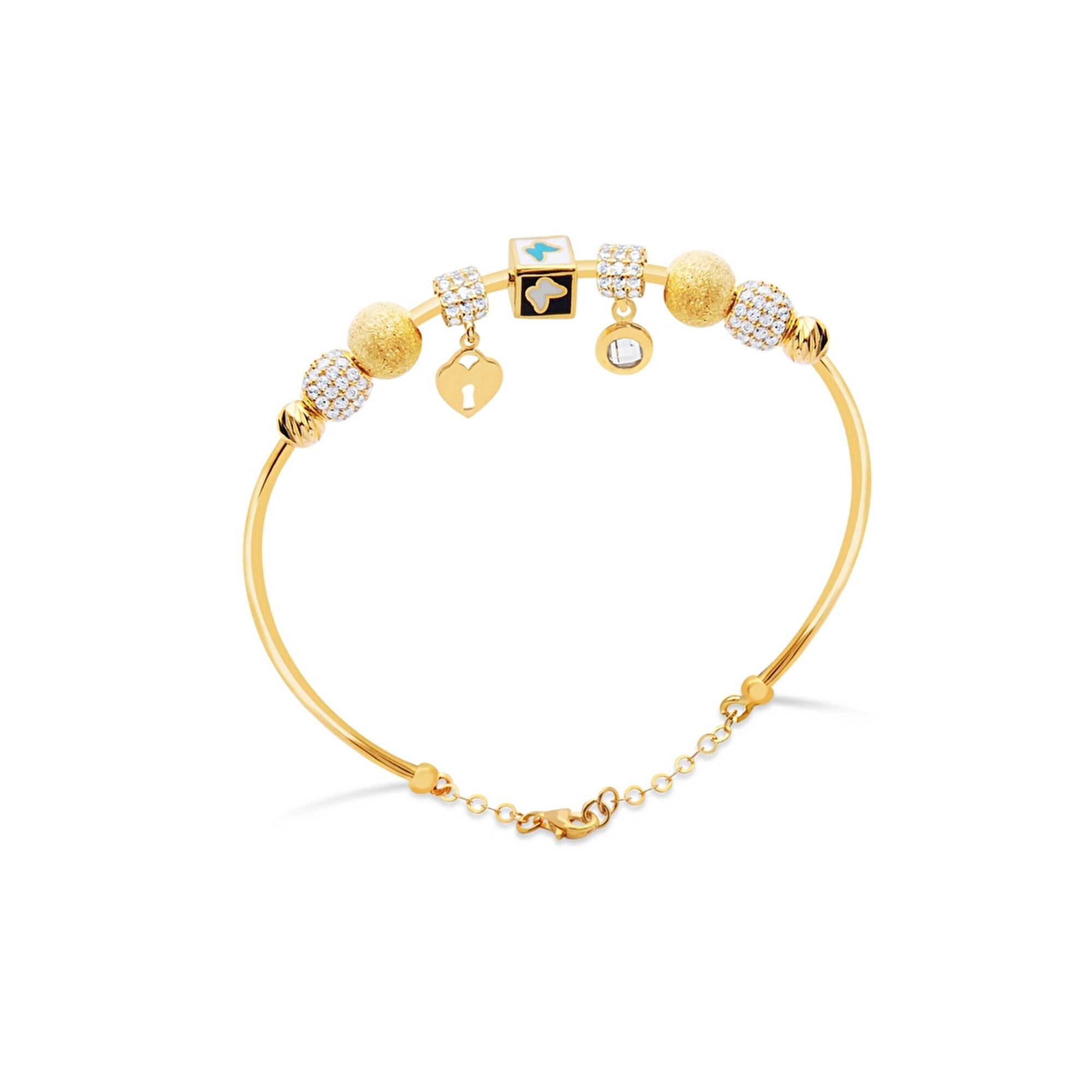 22 Ayar Sarı Altın Charm Bilezik