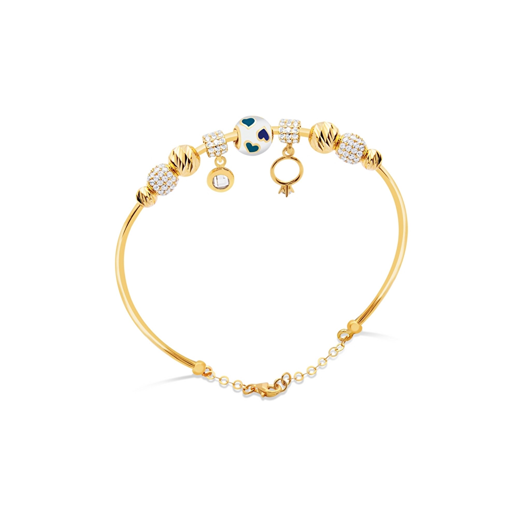 22 Ayar Sarı Altın Charm Bilezik