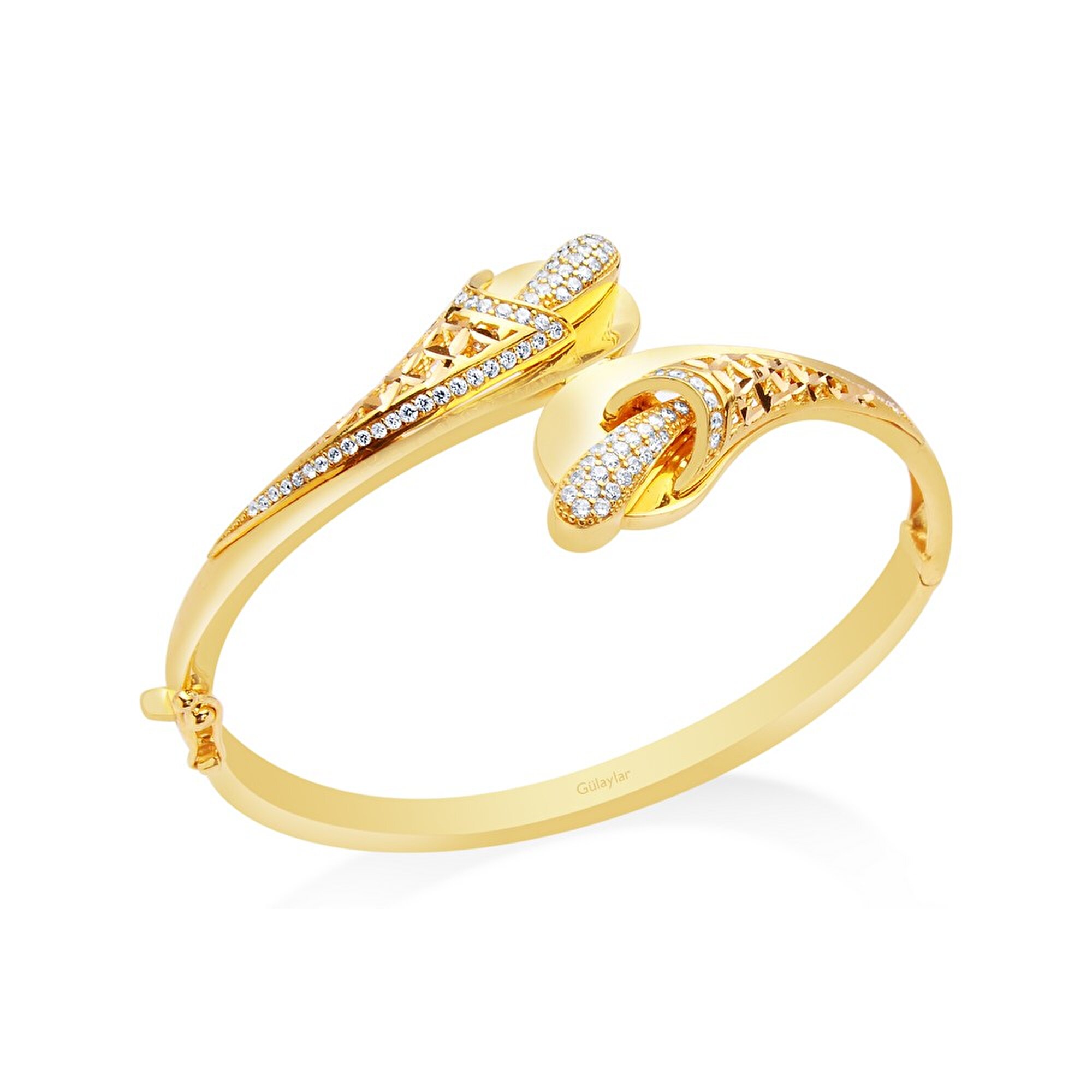 22 Ayar Sarı Altın Taşlı Trend Bilezik