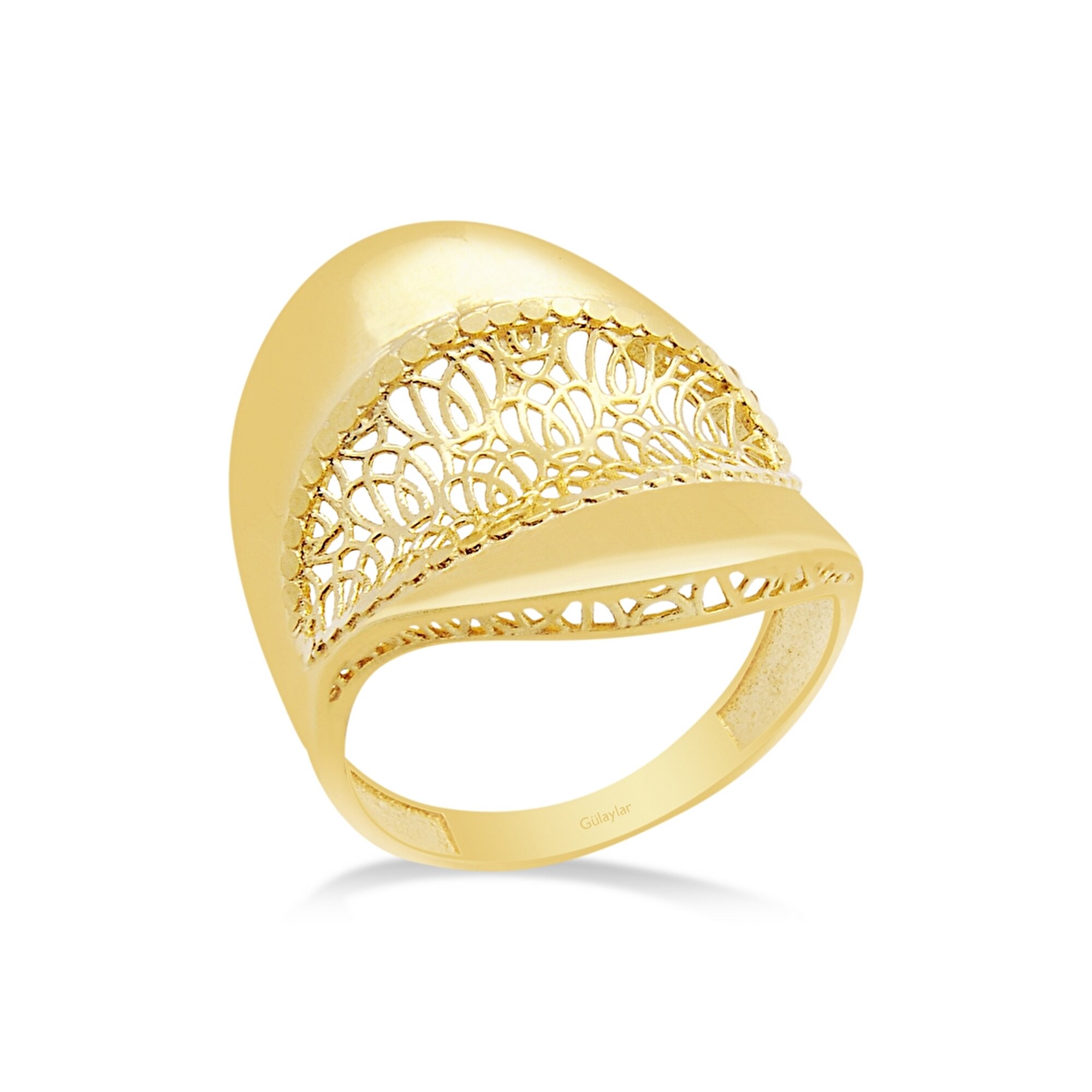 22 Ayar Sarı Altın Trend Yüzük