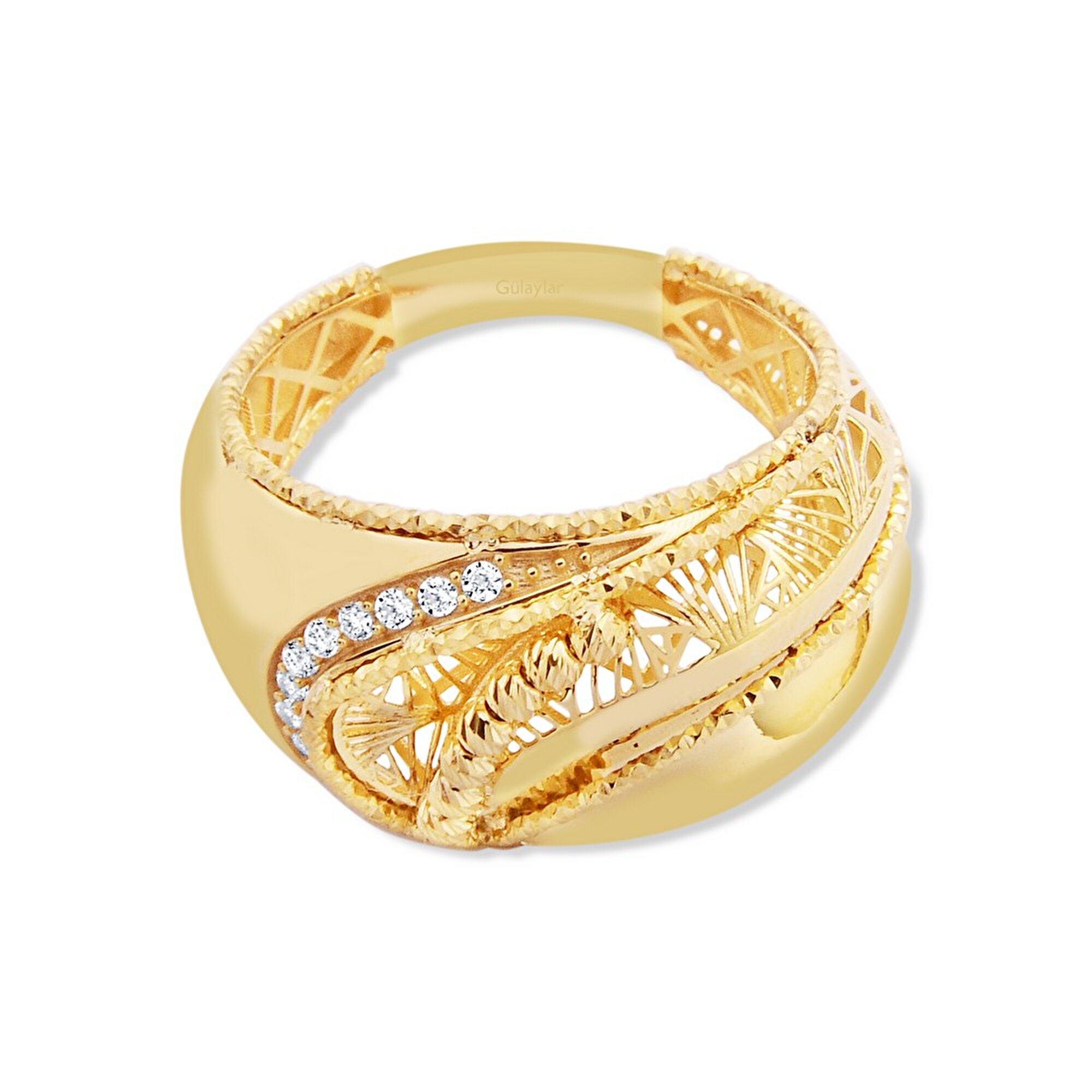 22 Ayar Sarı Altın Trend Yüzük