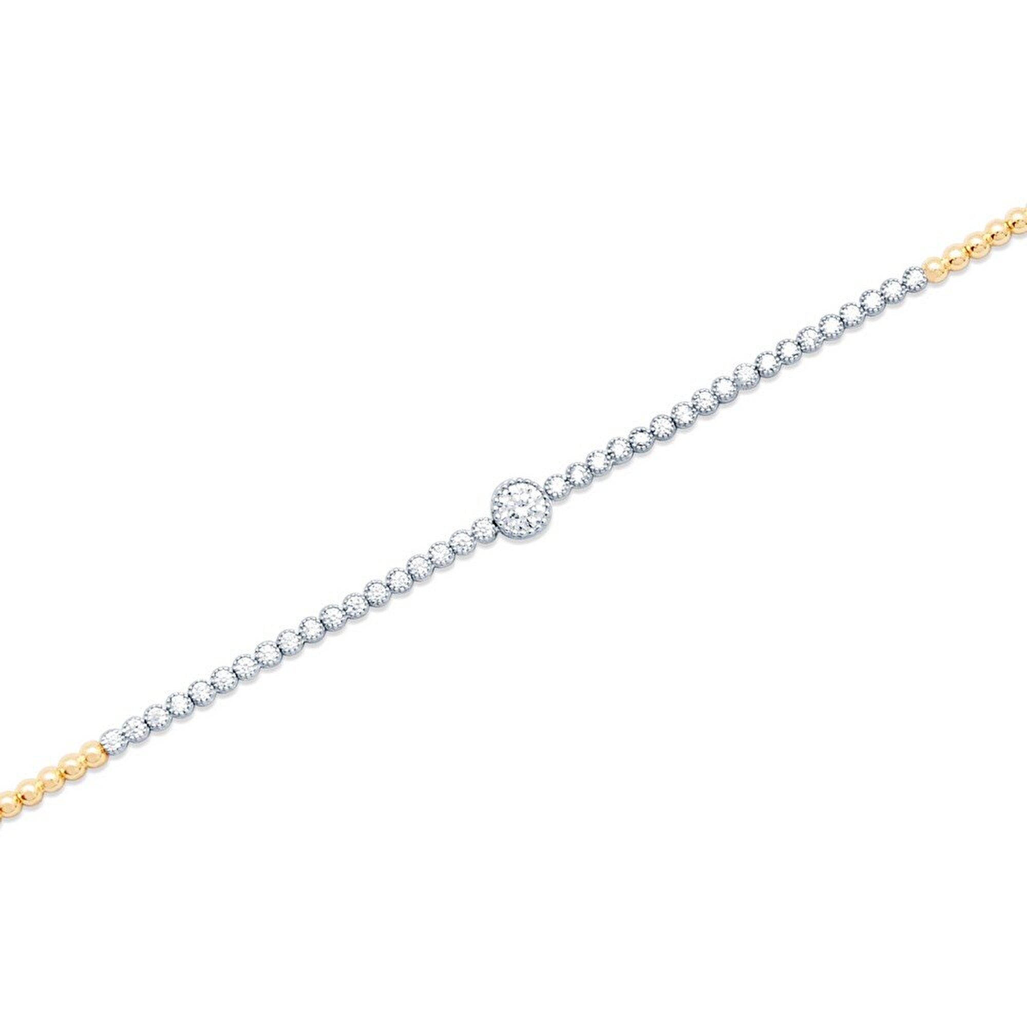 14 Ayar Sarı-Beyaz Altın Trend Bileklik