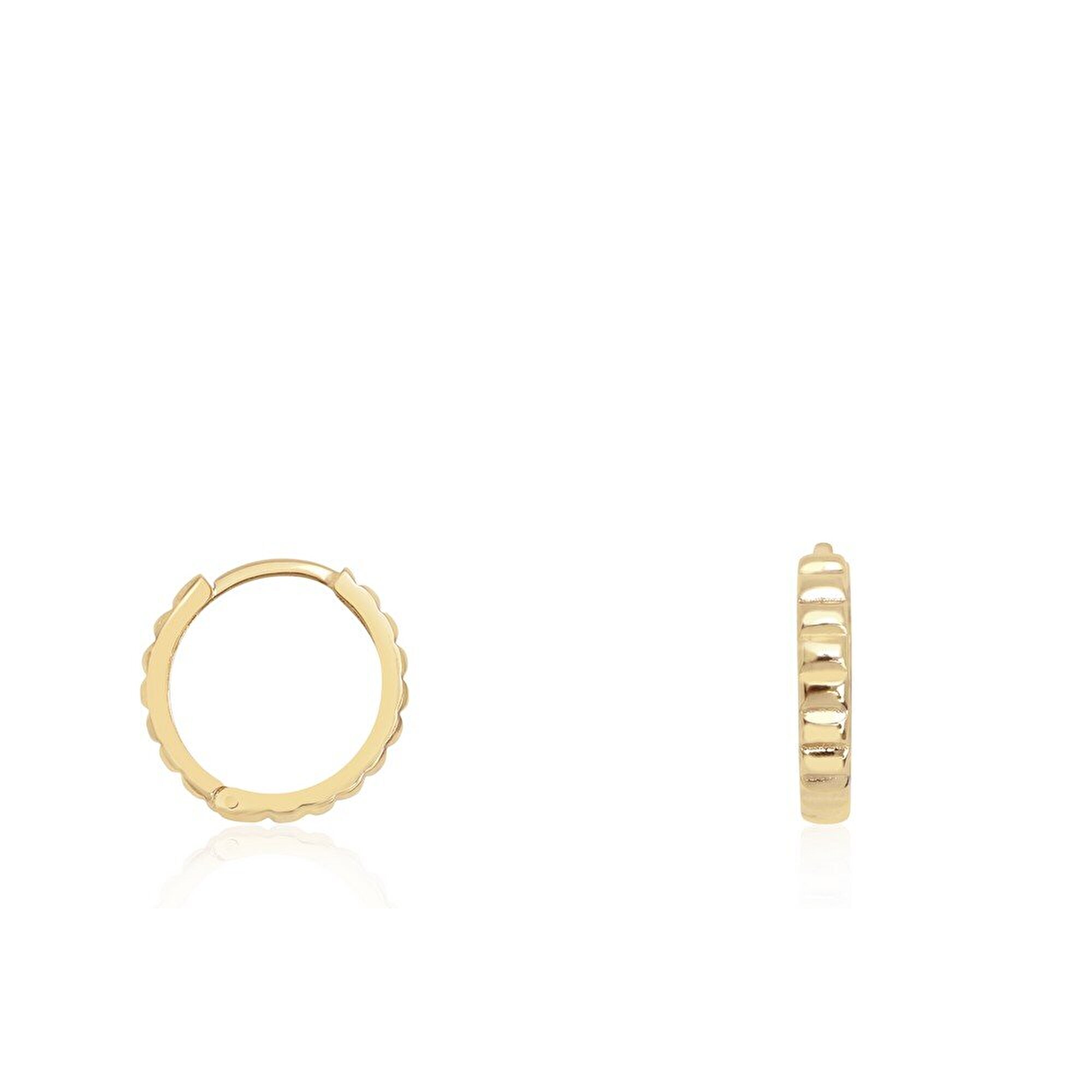 14 Ayar Sarı Altın Halka Küpe