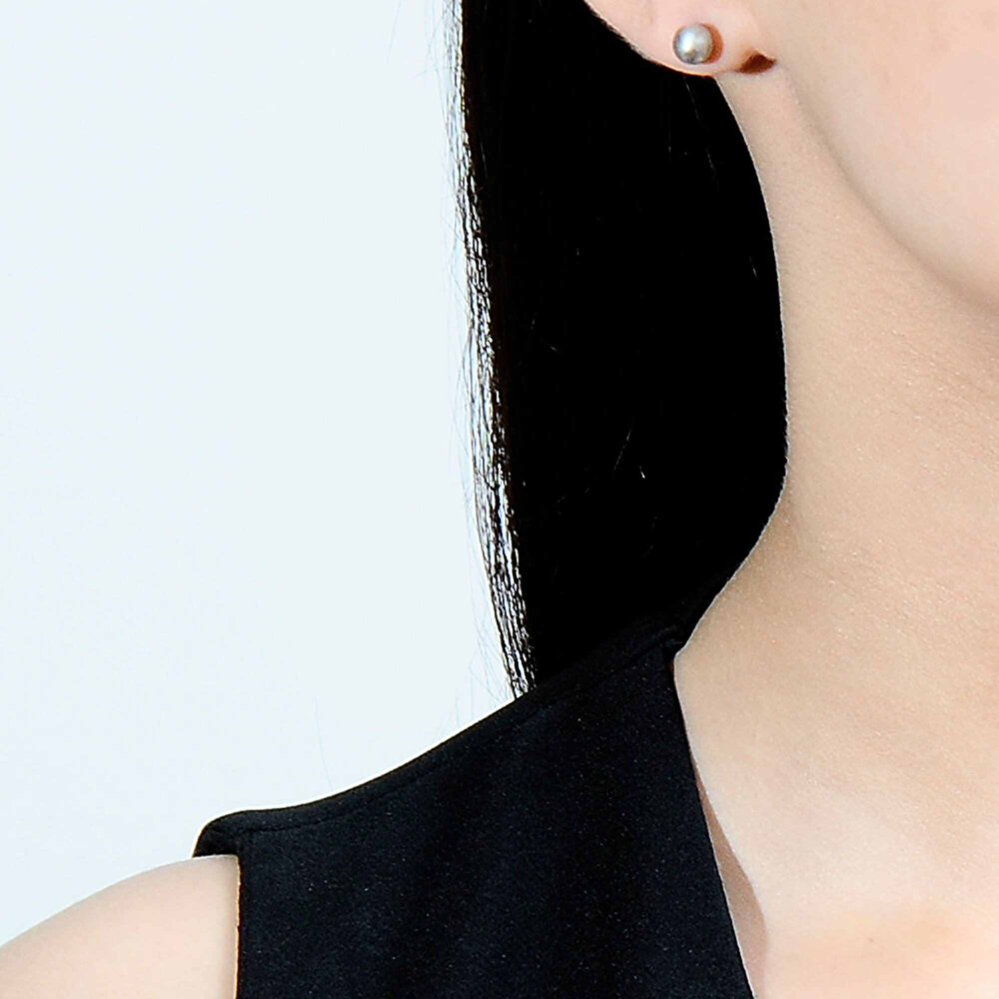 14 Ayar Beyaz Altın Top Küpe