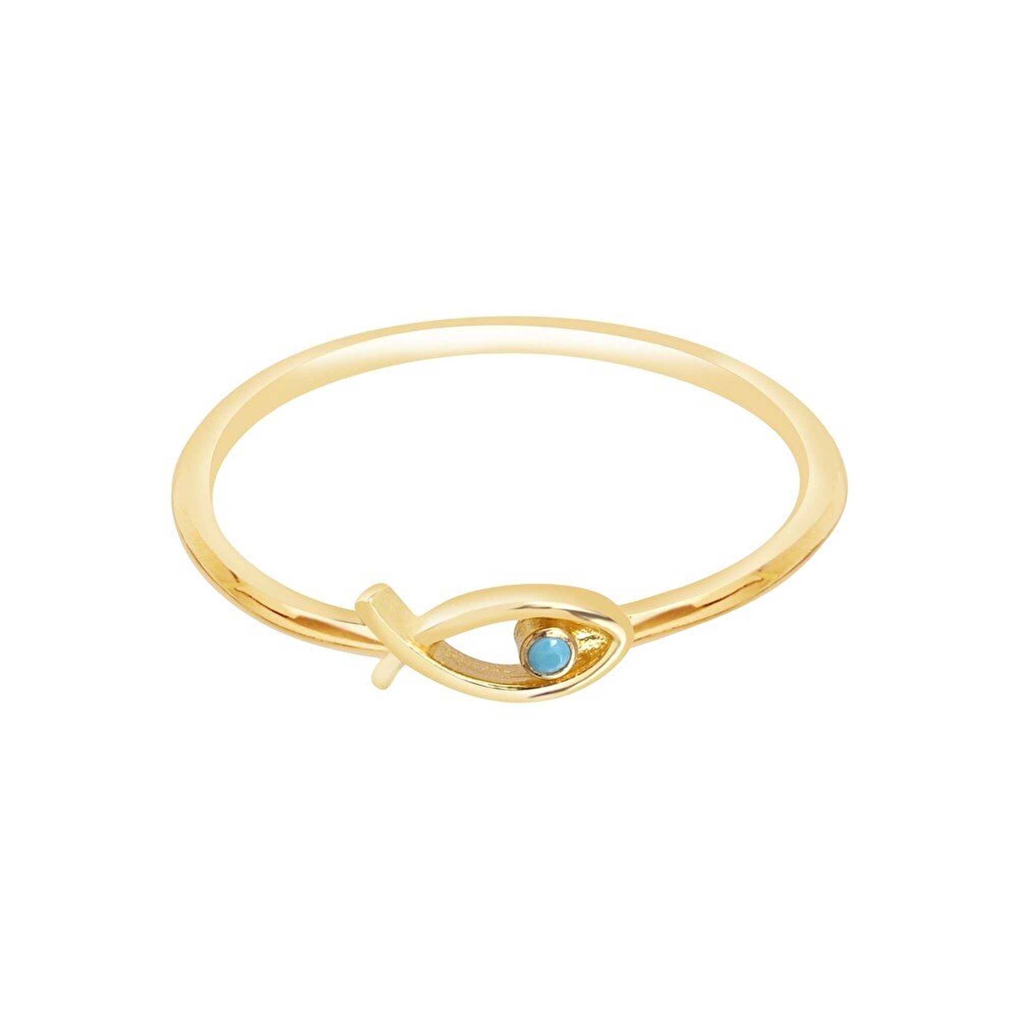 14 Ayar Sarı Altın Minimal Balık Yüzük