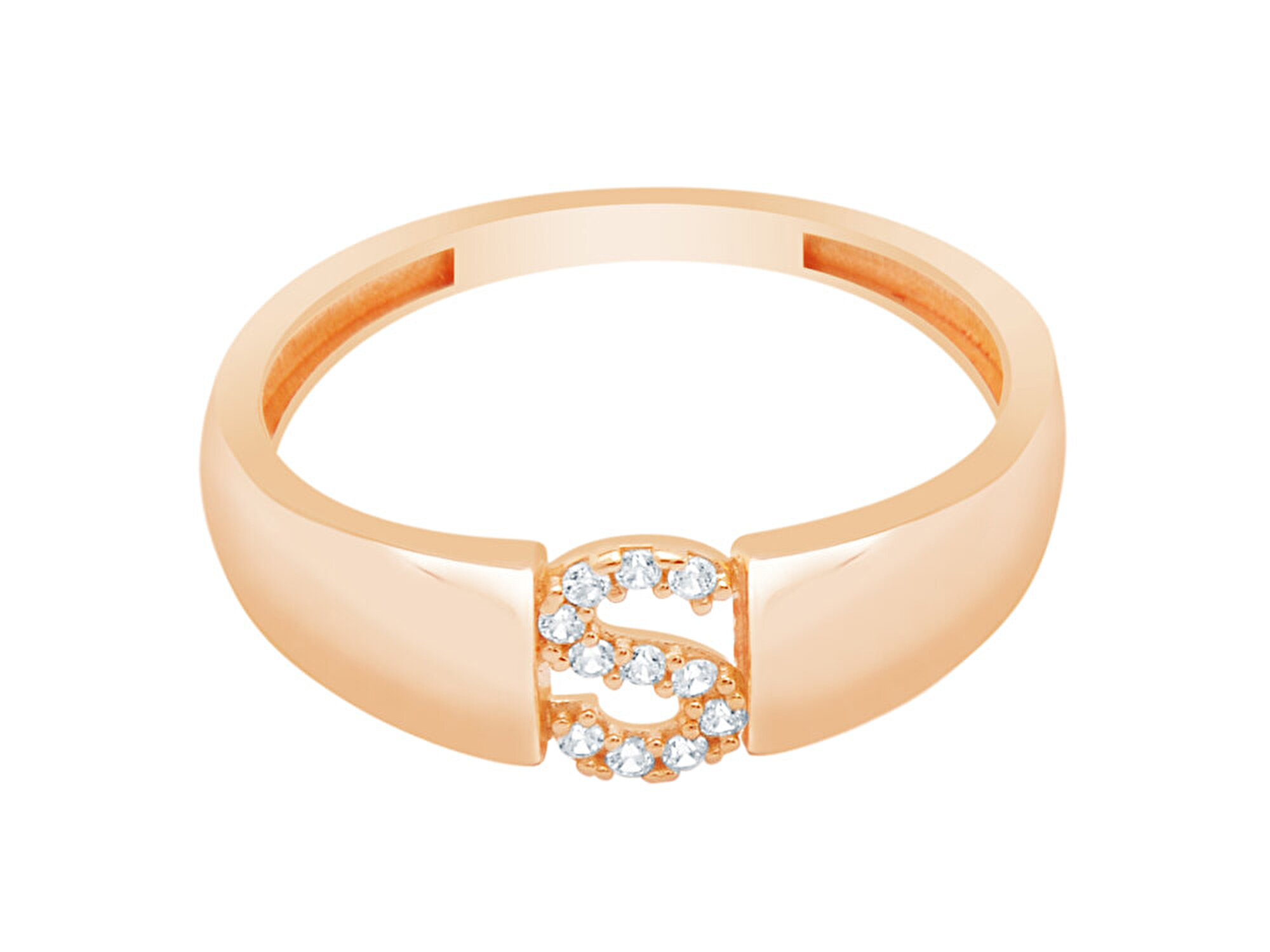 14 Ayar Rose Altın S Harf Yüzük