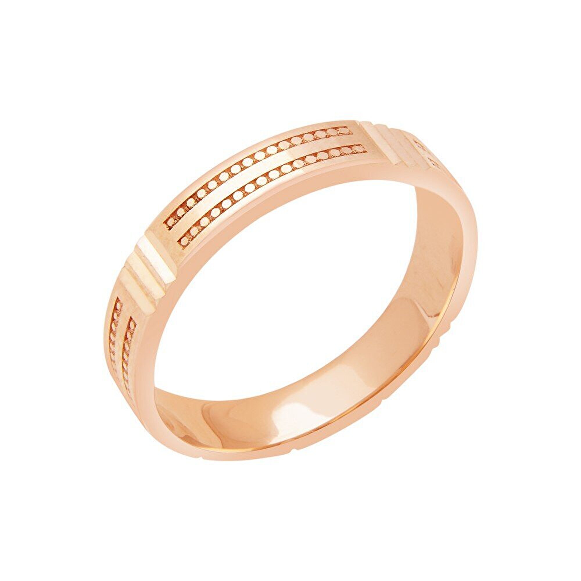 14 Ayar Rose Altın Modern Alyans