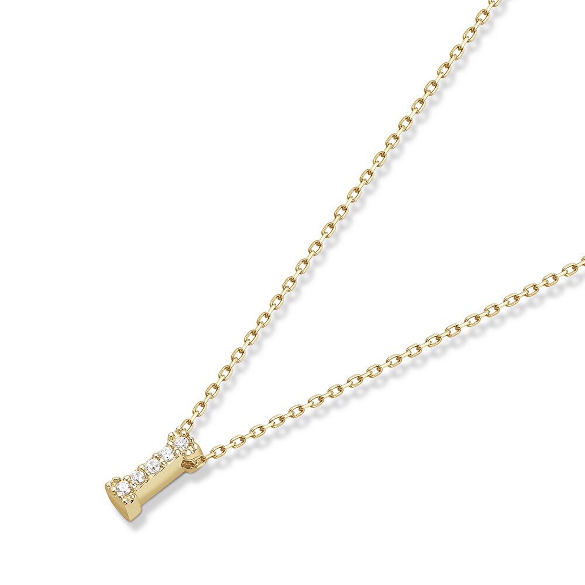 14 Ayar Sarı Altın I Harf Kolye