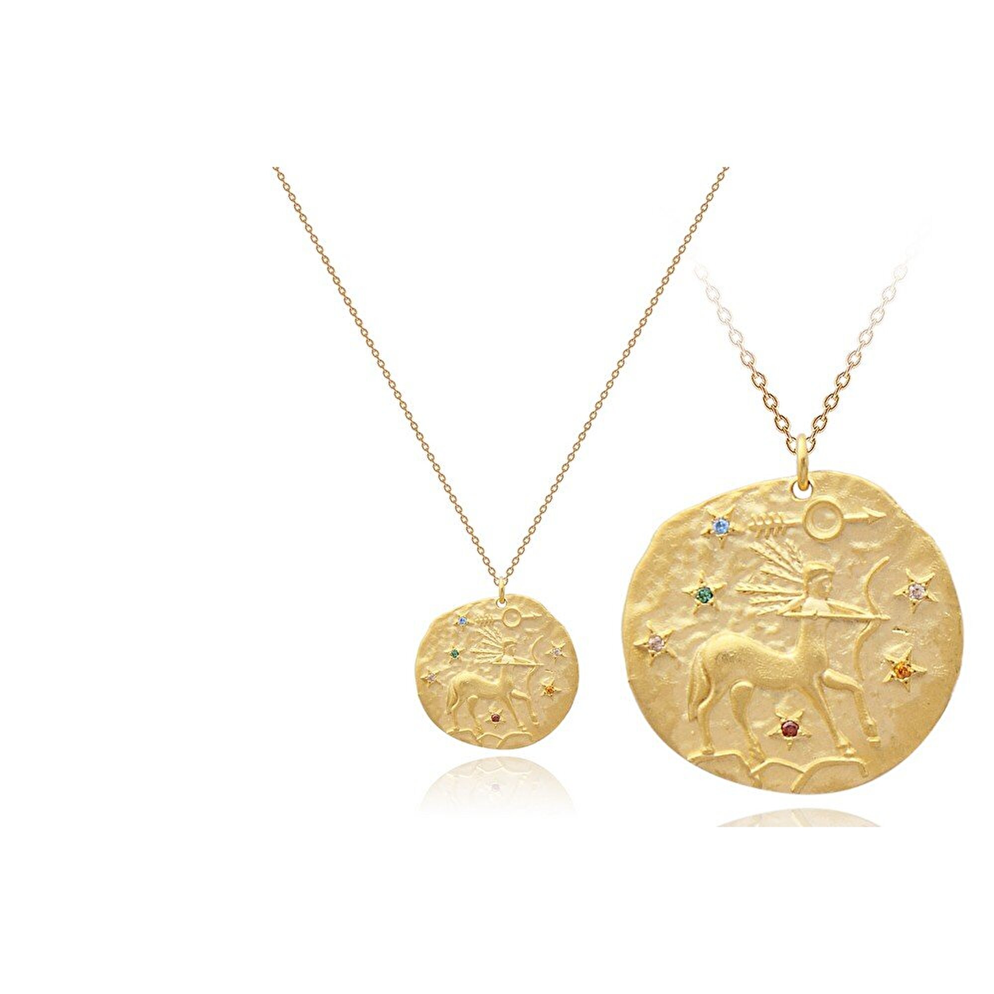 14 Ayar Sarı Altın Yay Burç Kolye