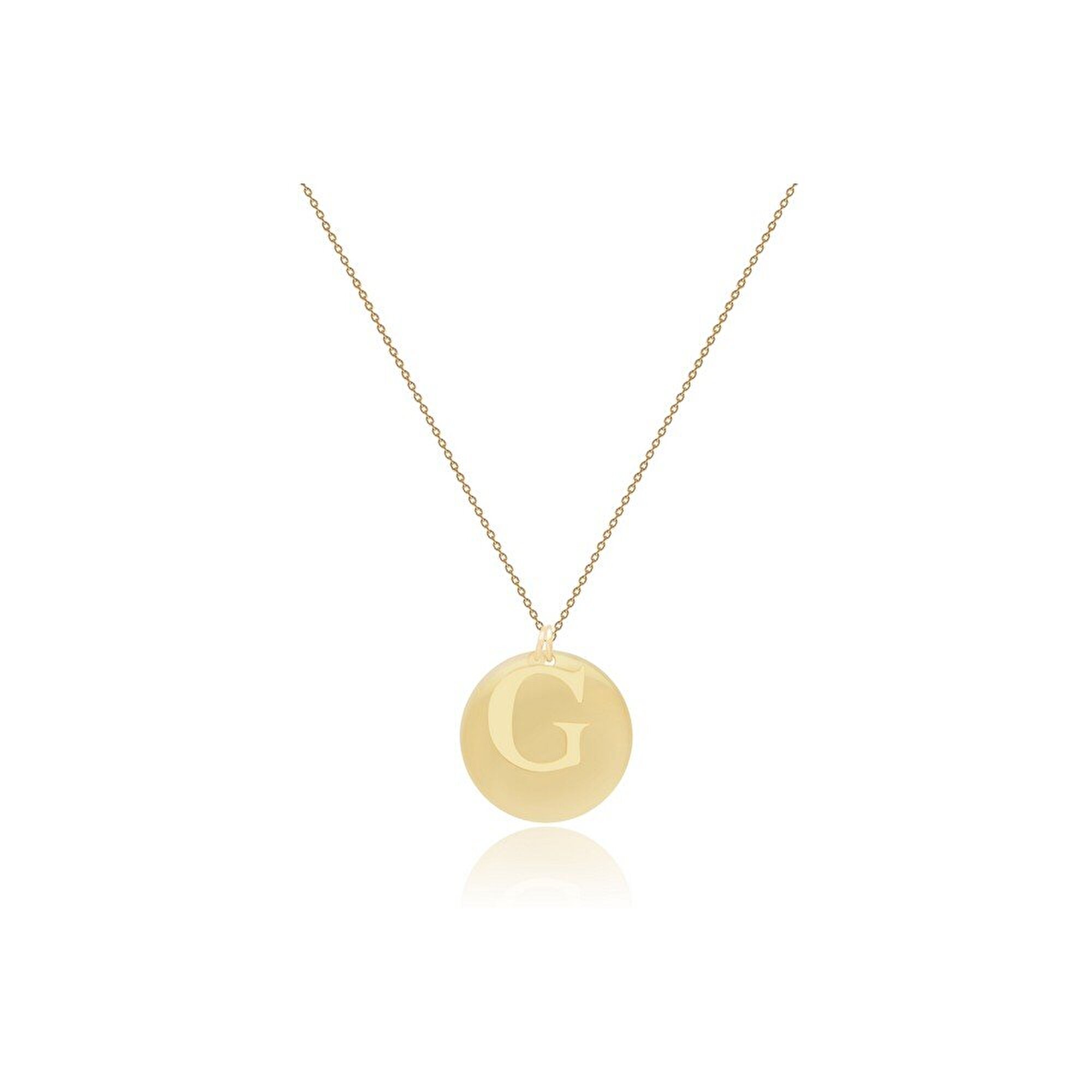 14 Ayar G Harf Plaka Kolye