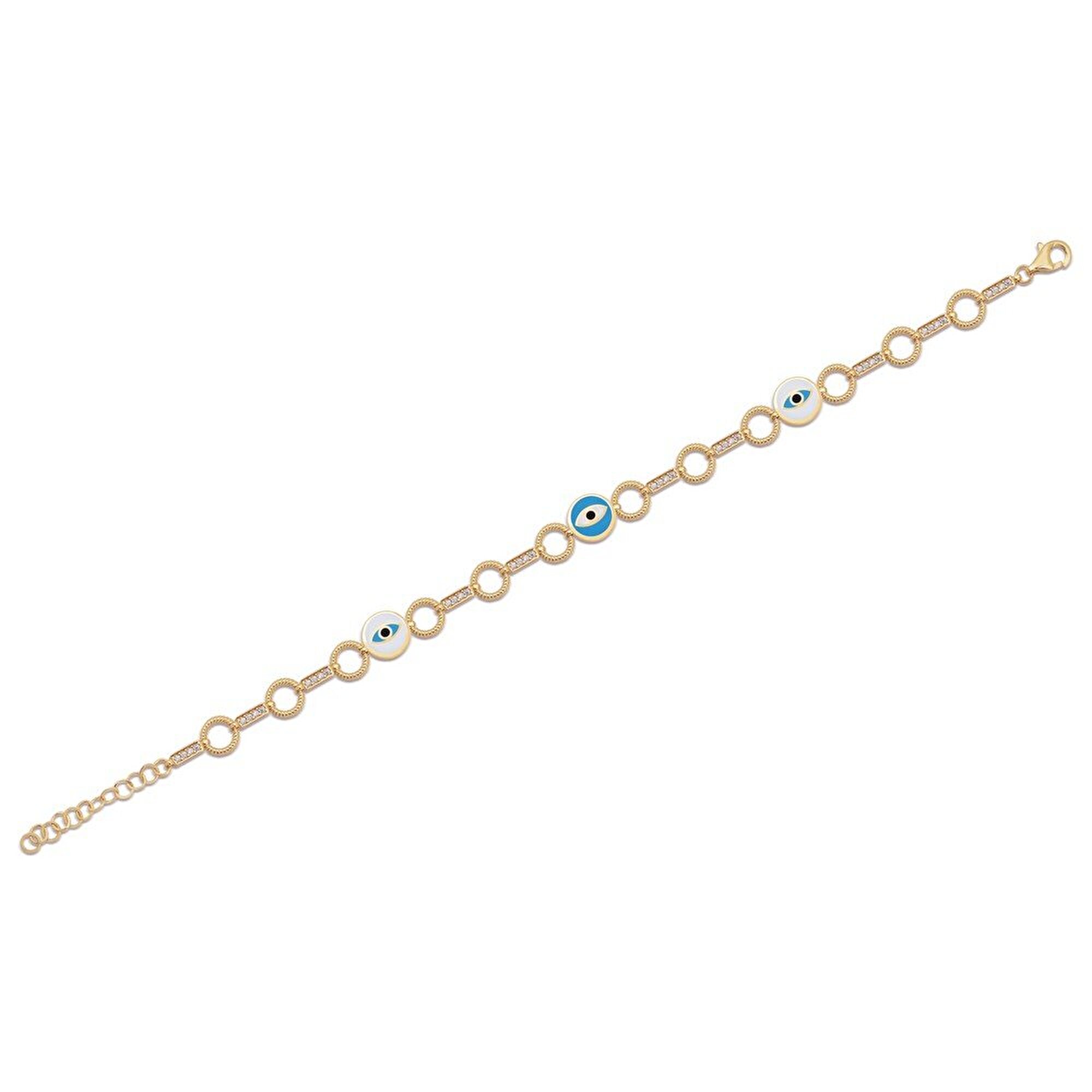 14 Ayar Sarı Altın Nazar Boncuklu Bileklik
