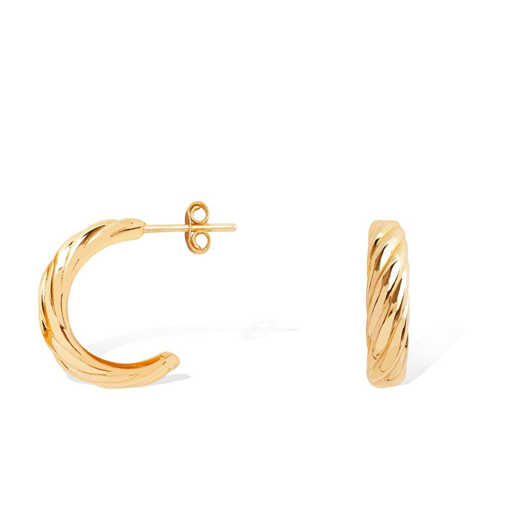 14 Ayar Sarı Altın Burgu Halka Küpe