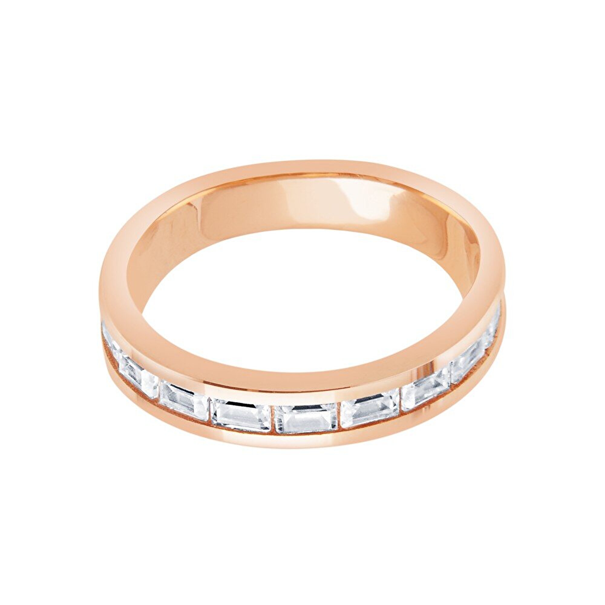 14 Ayar Beyaz-Rose Altın Modern Alyans