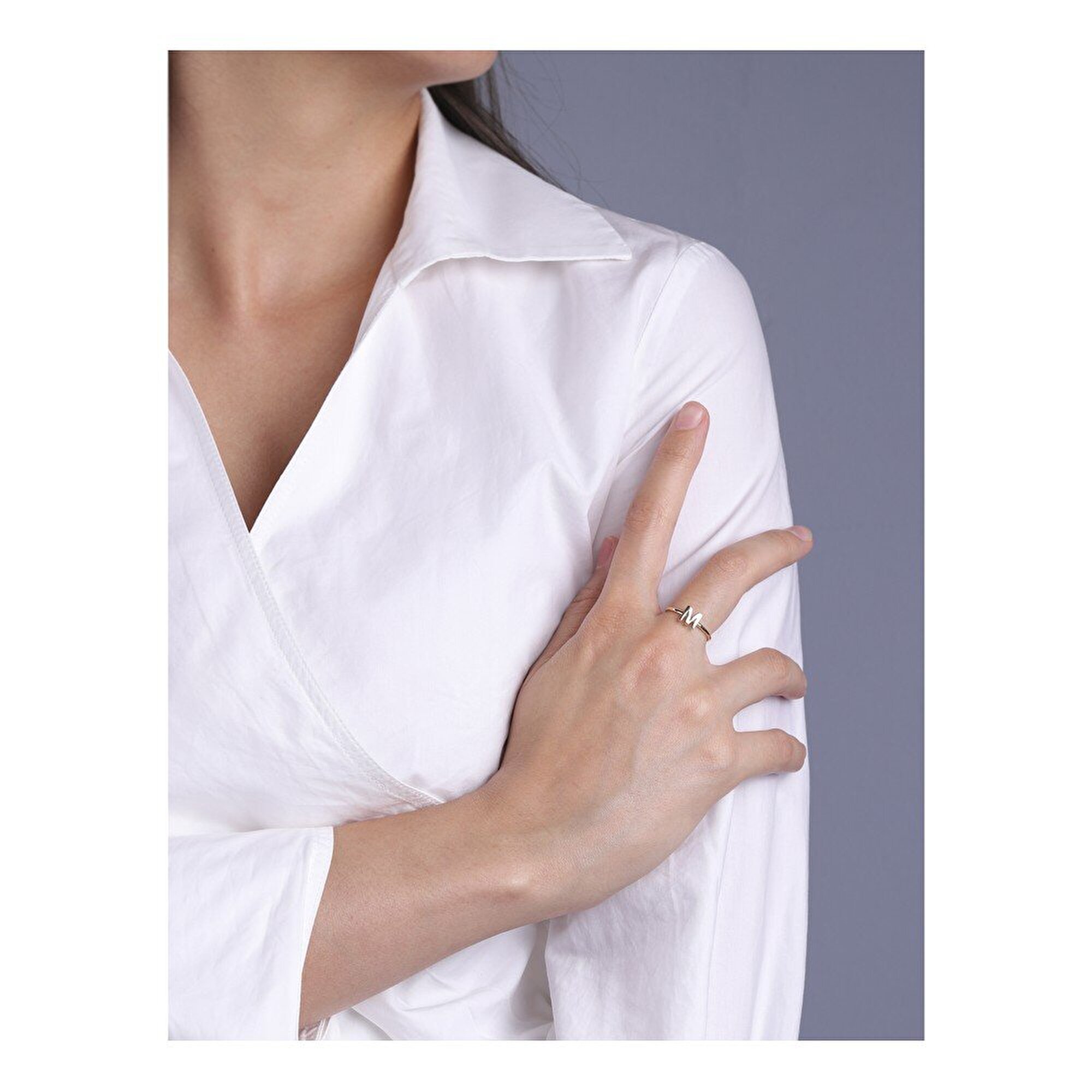 14 Ayar Sarı Altın M Harf Yüzük