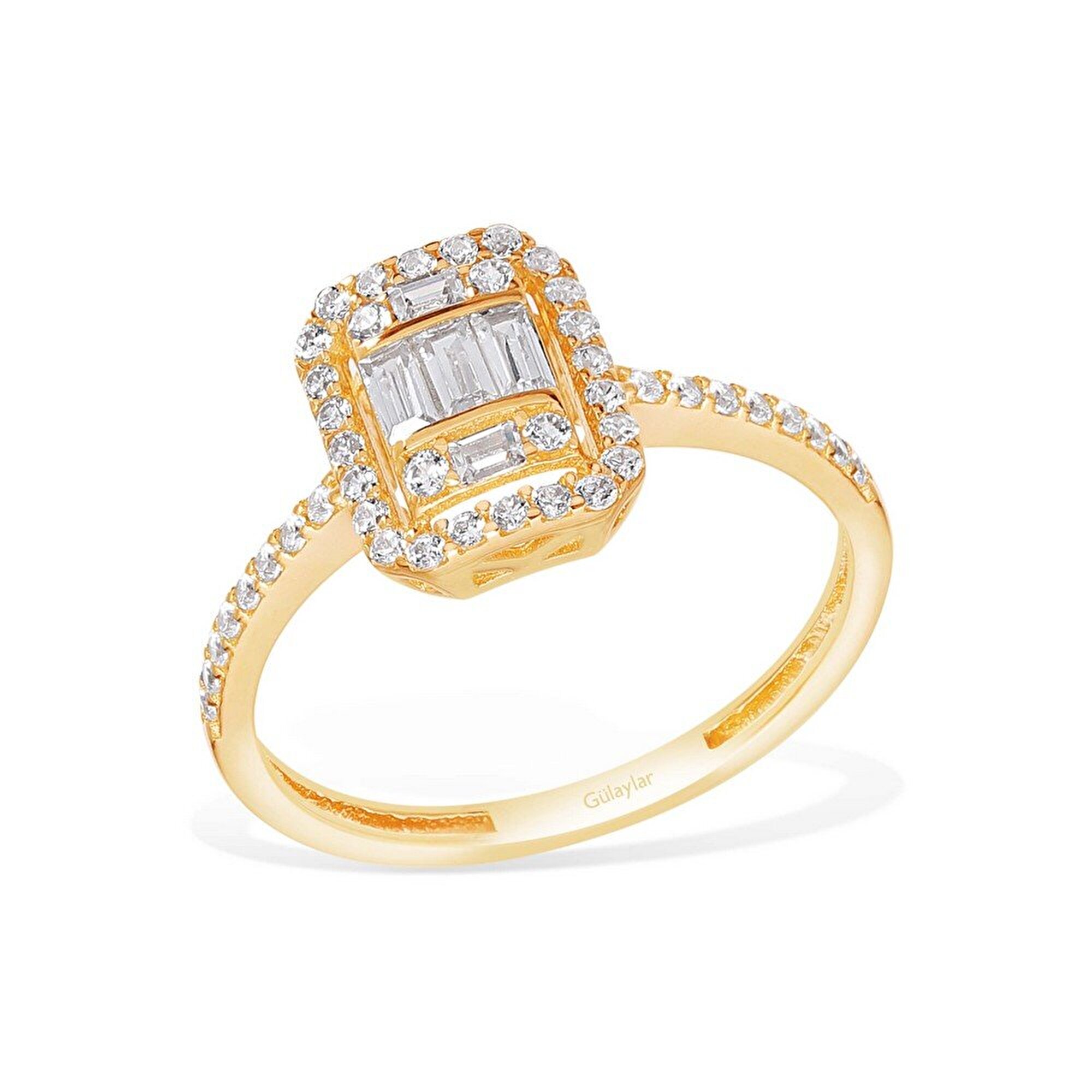 14 Ayar Sarı Altın Baget Yüzük