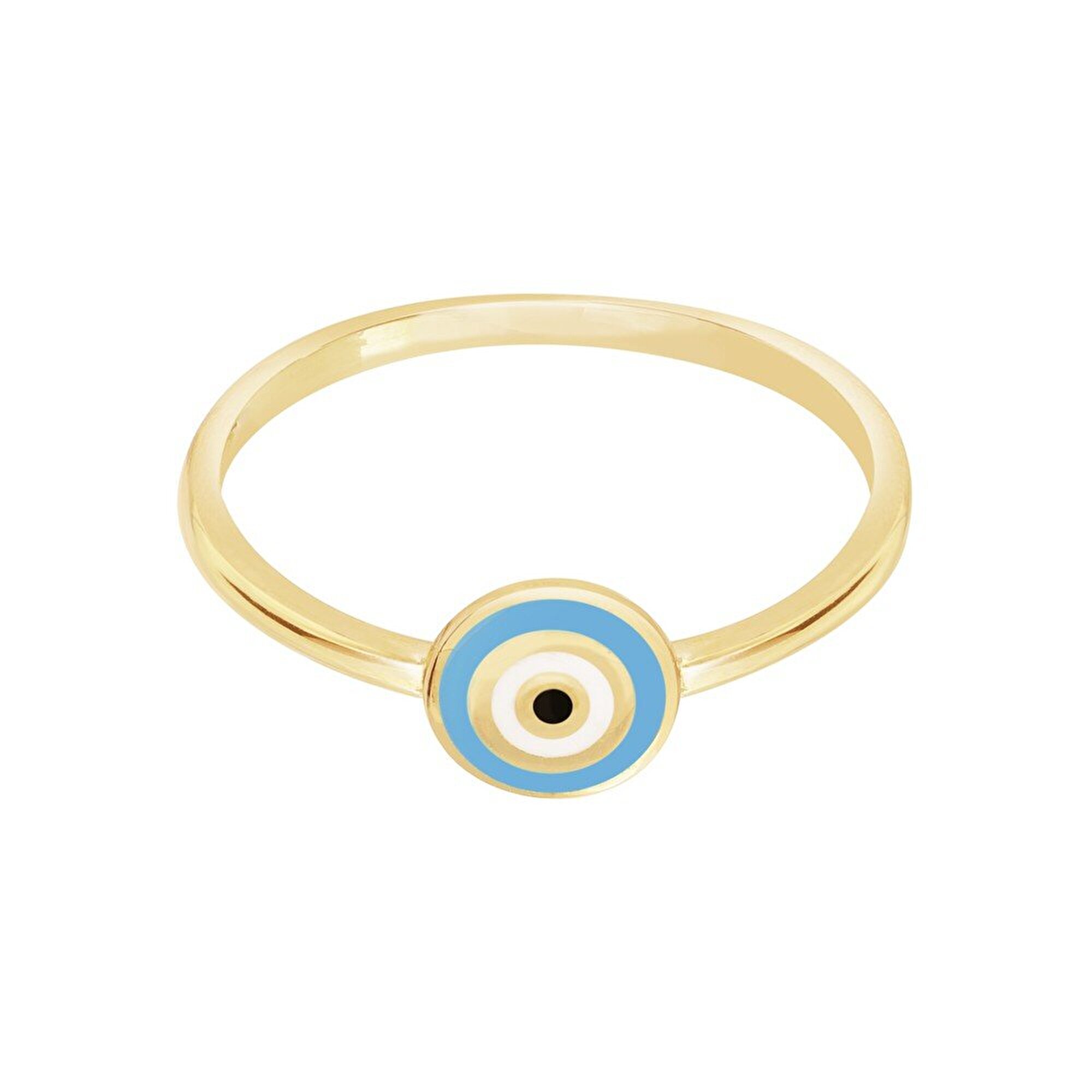 14 Ayar Sarı Altın Mavi Mineli Yüzük