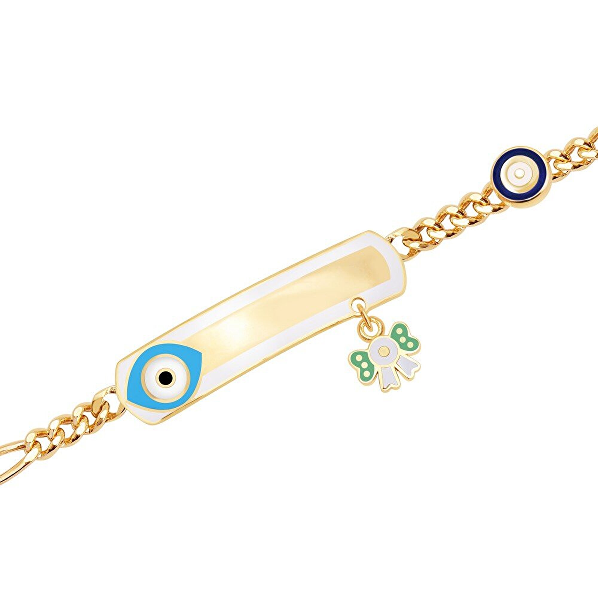 14 Ayar Sarı Altın Künye Bileklik