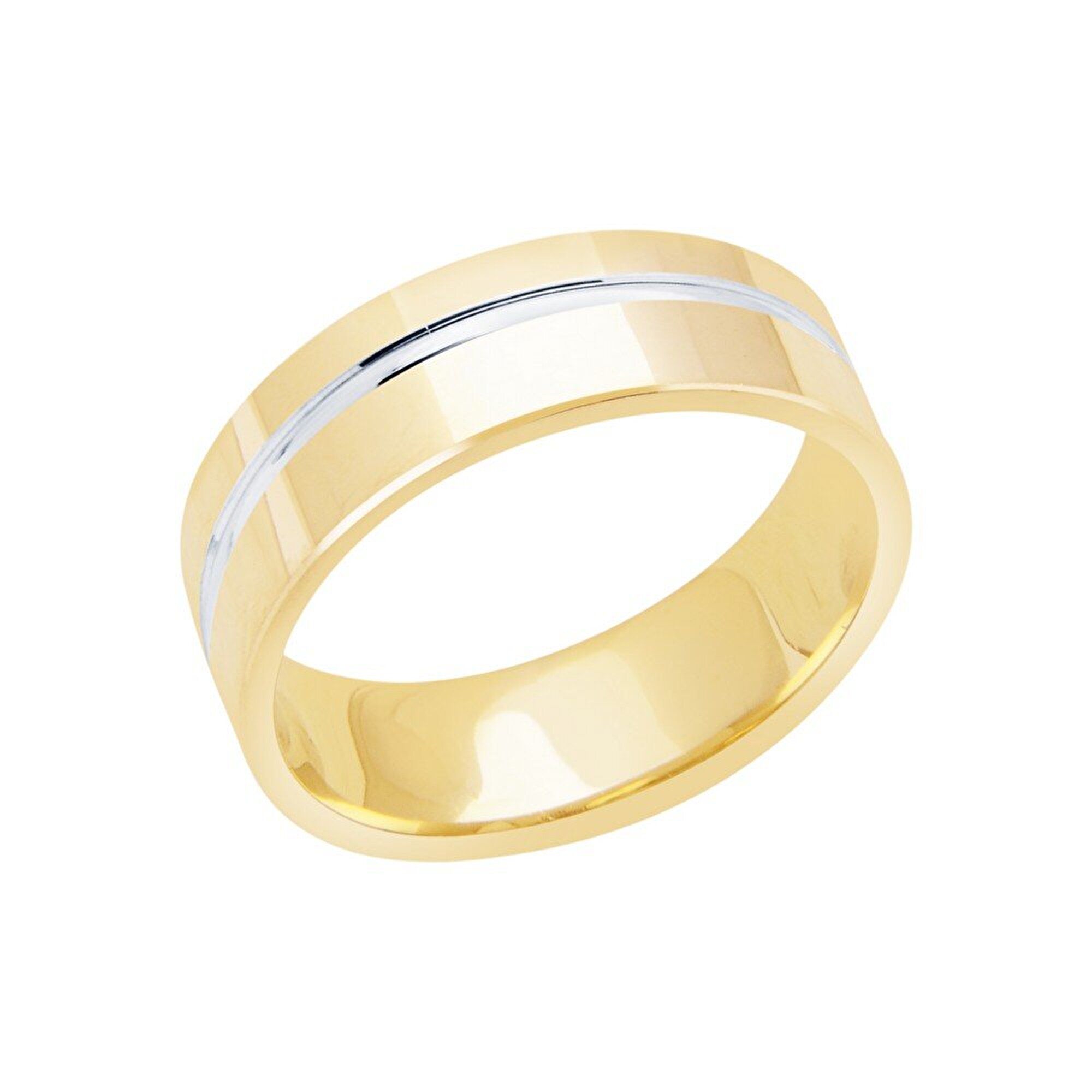 14 Ayar Sarı-Beyaz Altın Modern Alyans